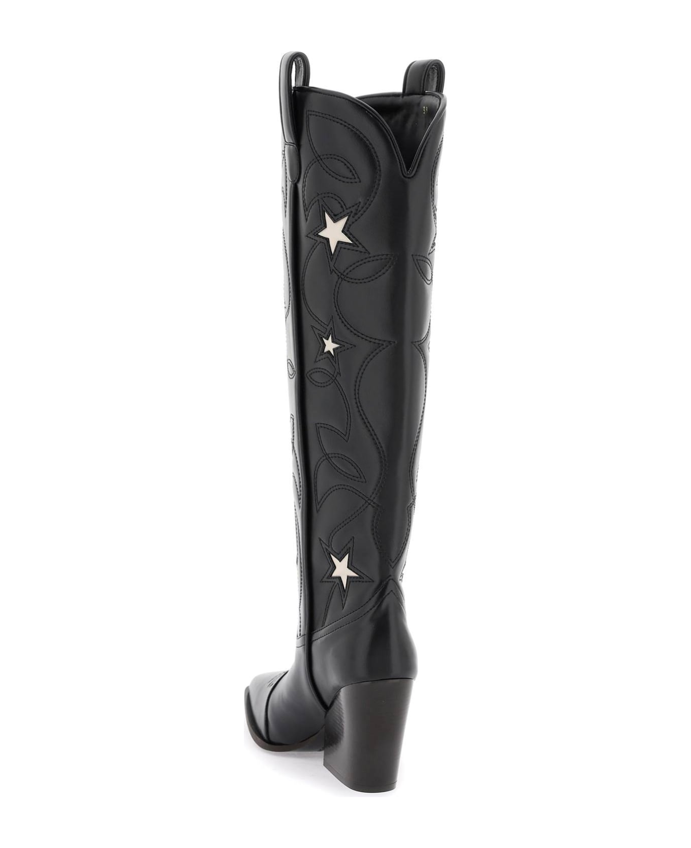 Stella McCartney Texan Boots With Star Embroidery - BLACK STONE (Black)