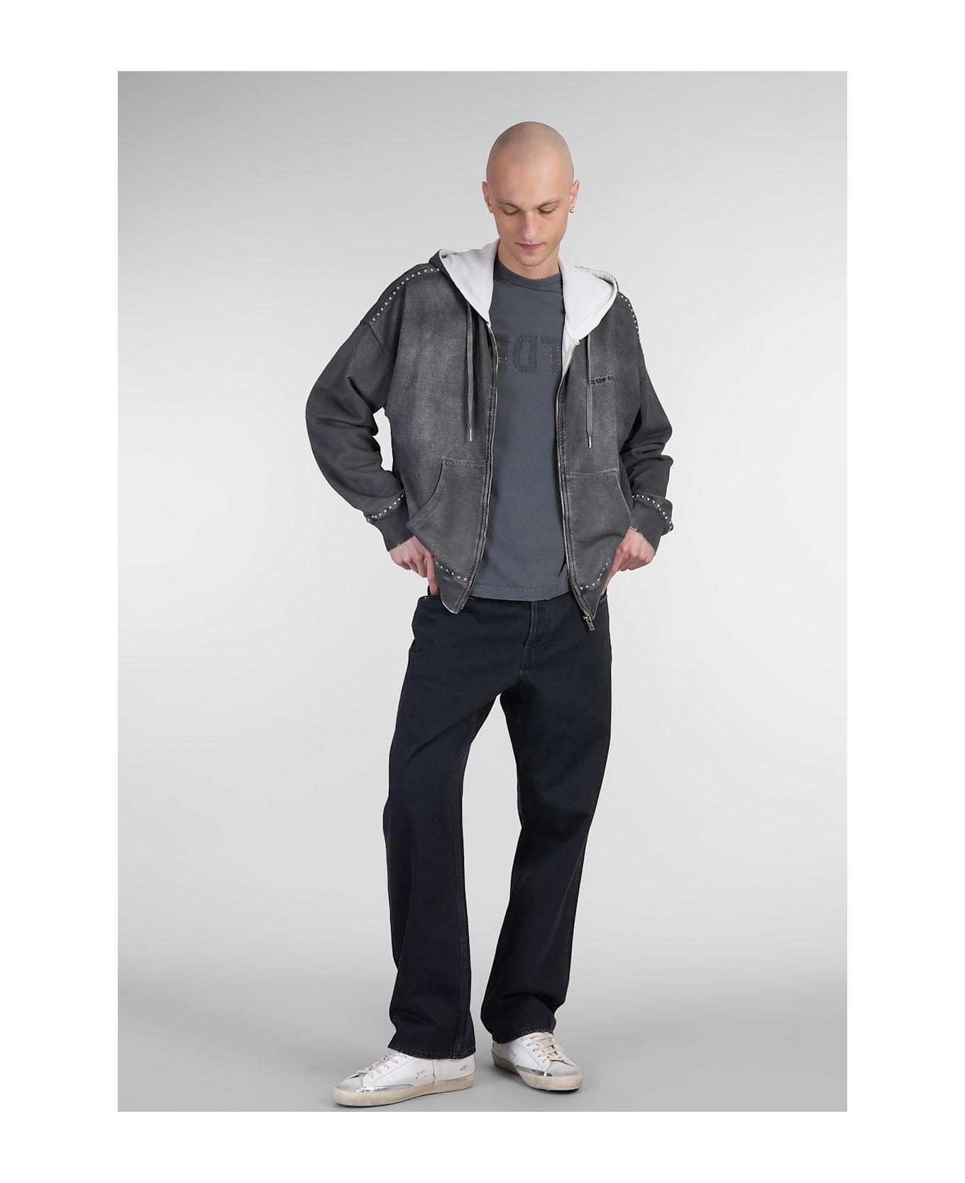 Golden Goose Sweatshirt In Grey Cotton - grey