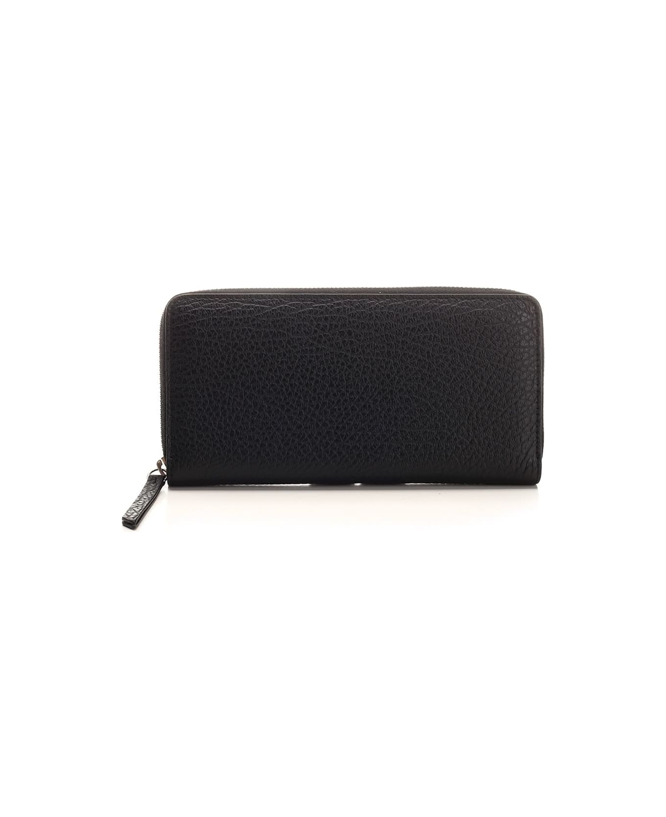 Maison Margiela "four Stitches" Zip Around Wallet - Black