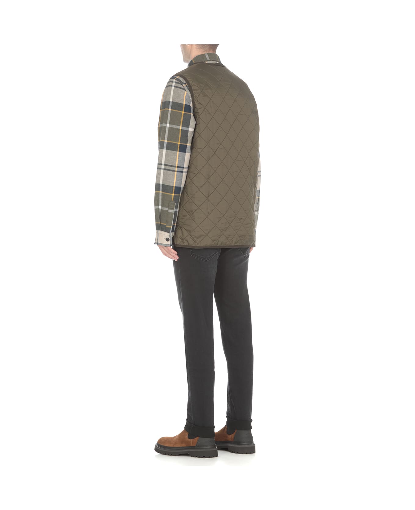 Barbour Sleevelees Quilted Jacket Polarquilt Waist - Green