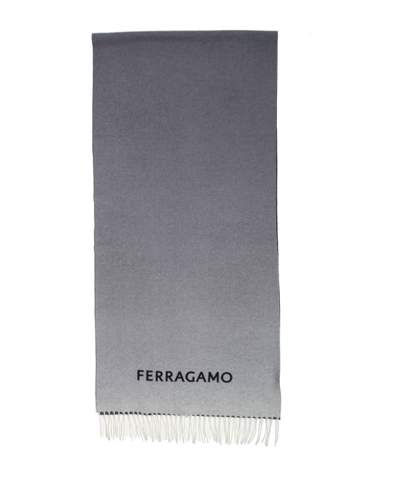 Ferragamo Scarf In Cashmere Nuance Shaded Effect - NAVY/BEIGE