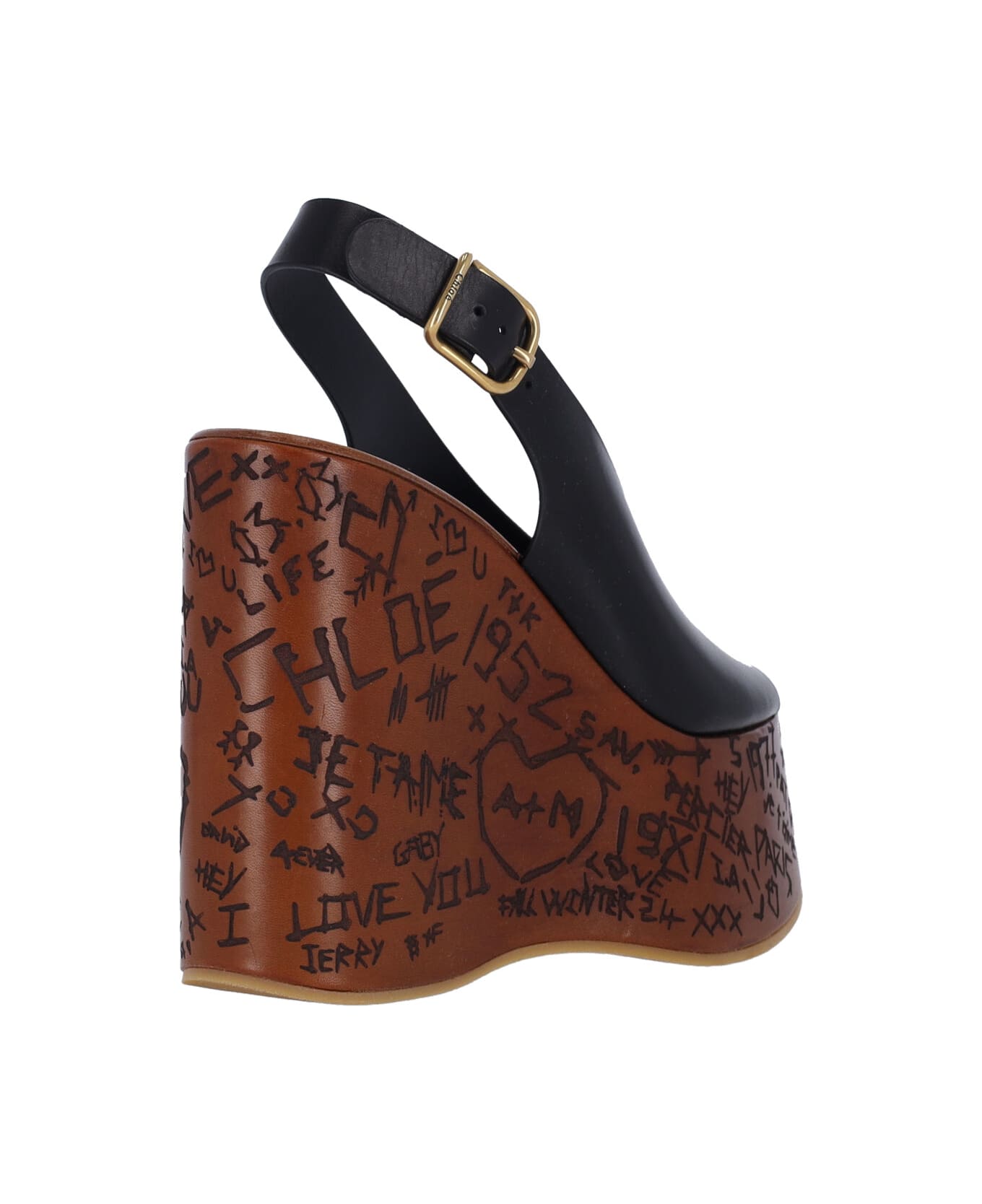 Chloé Wedge Sandals "maxime" - Black  