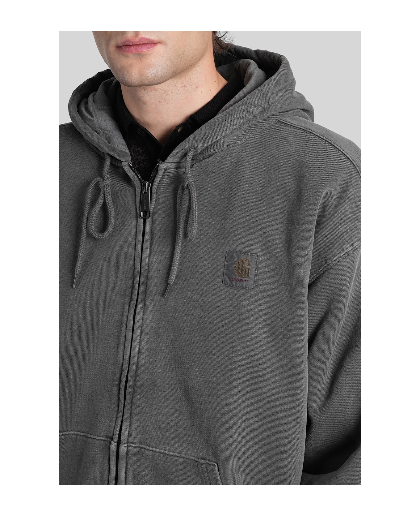 Carhartt Hooded Vista Jacket Sweatshirt In Grey Cotton - grey