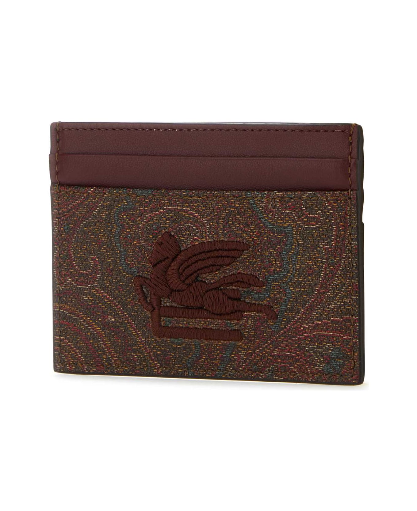Etro Multicolor Canvas And Leather Card Holder - 600