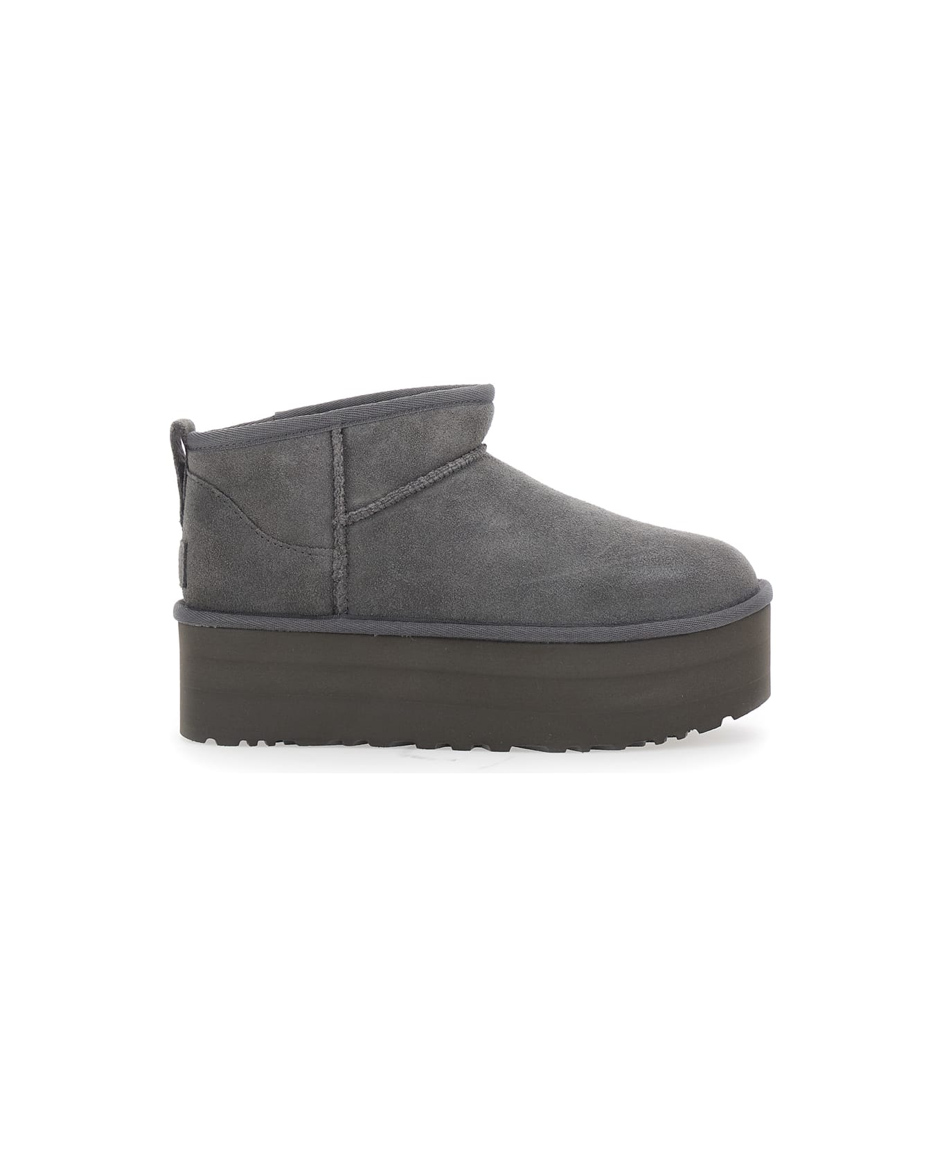 UGG 'ultra Mini Classic' Grey Pull-on Boots In Suede Woman - Grey