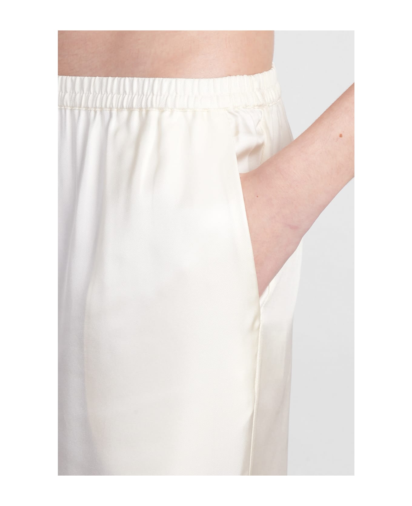 Loulou Studio Alera Pants In Beige Silk - beige