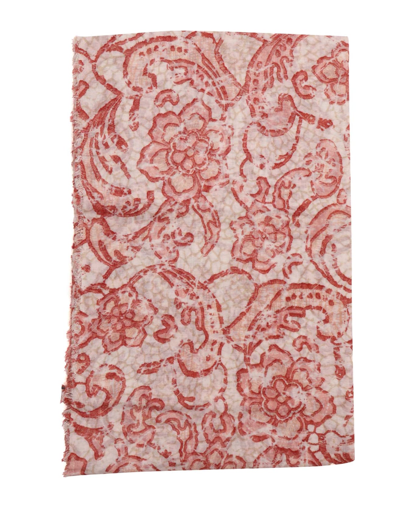 Faliero Sarti Scarf With Red Pattern - RED スカーフ＆ストール