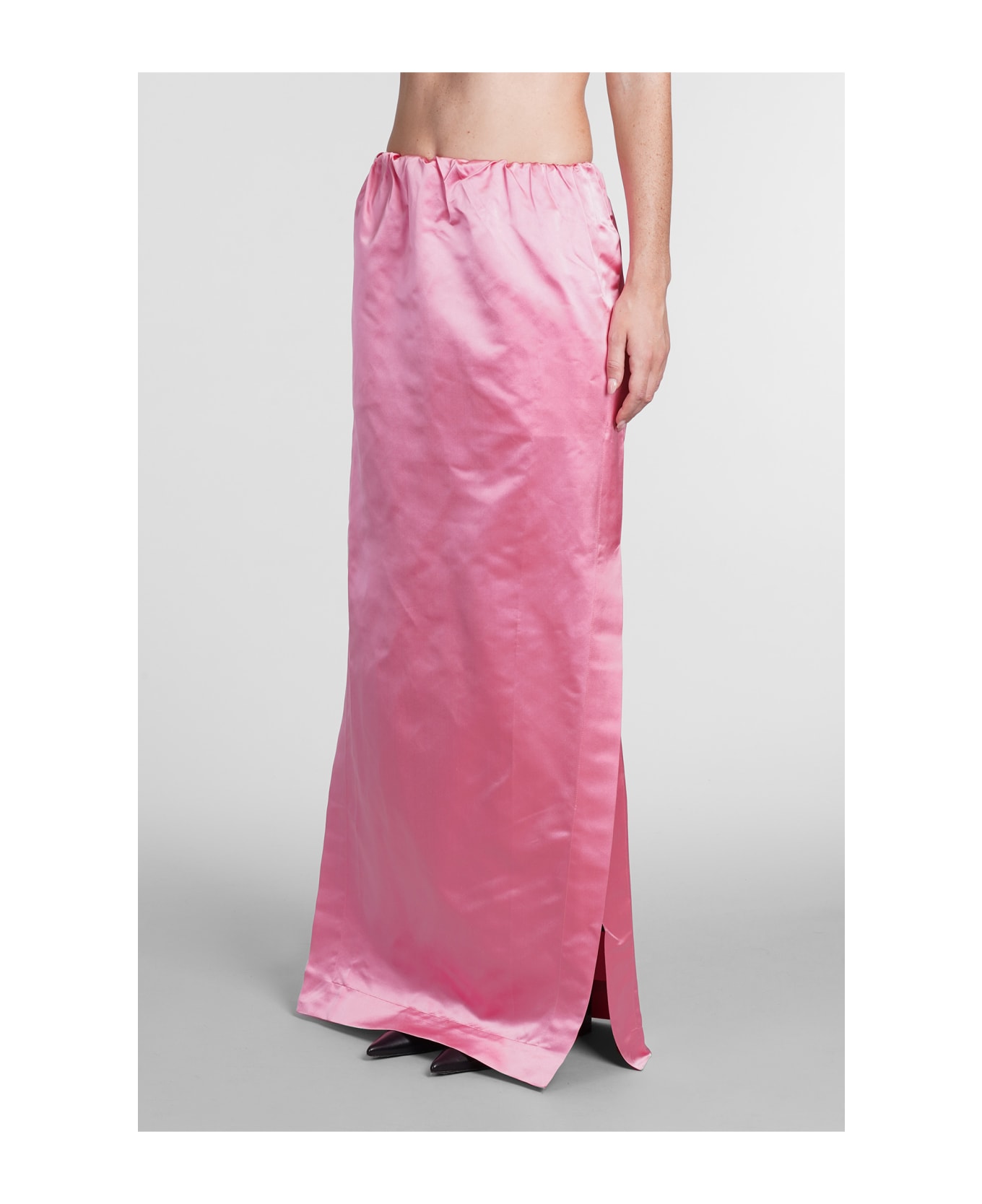Sa Su Phi Skirt In Rose-pink Silk - rose-pink