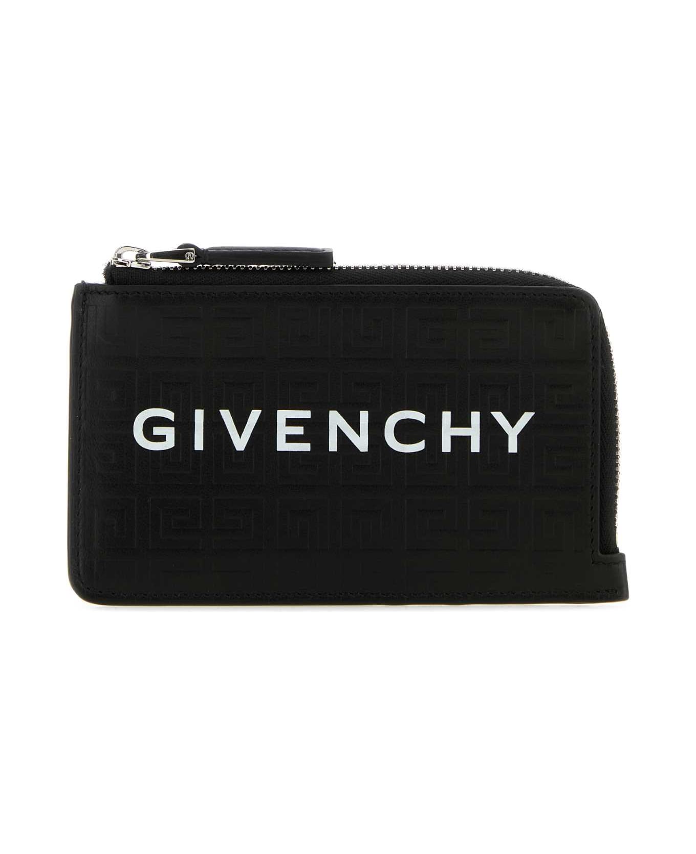 Givenchy Black Canvas And Leather G-cut 4g Card Holder - BLACK