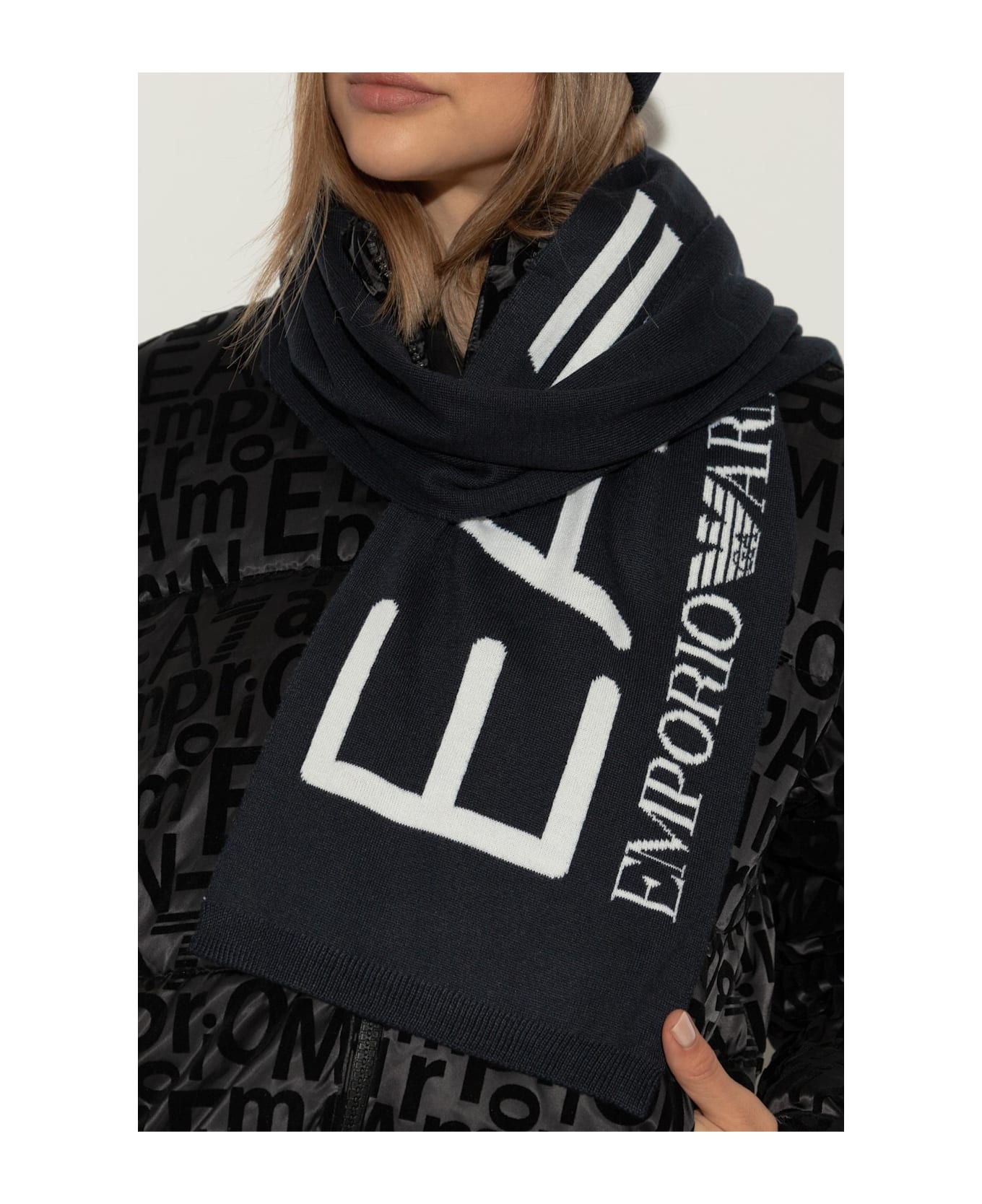 EA7 Emporio Armani Scarf With Logo - Blue