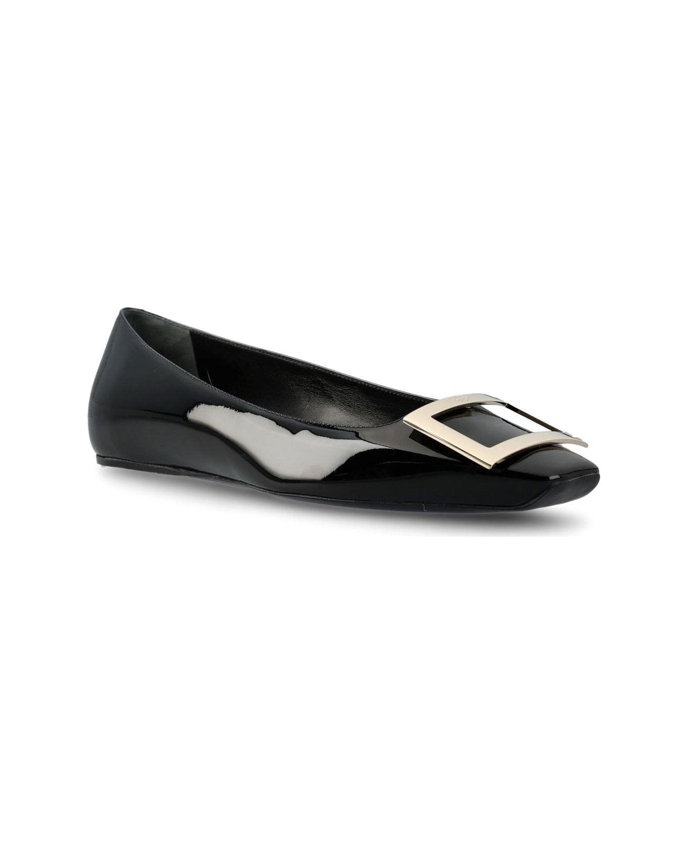 Roger Vivier Trompette Buckle Ballerina Flats - Black