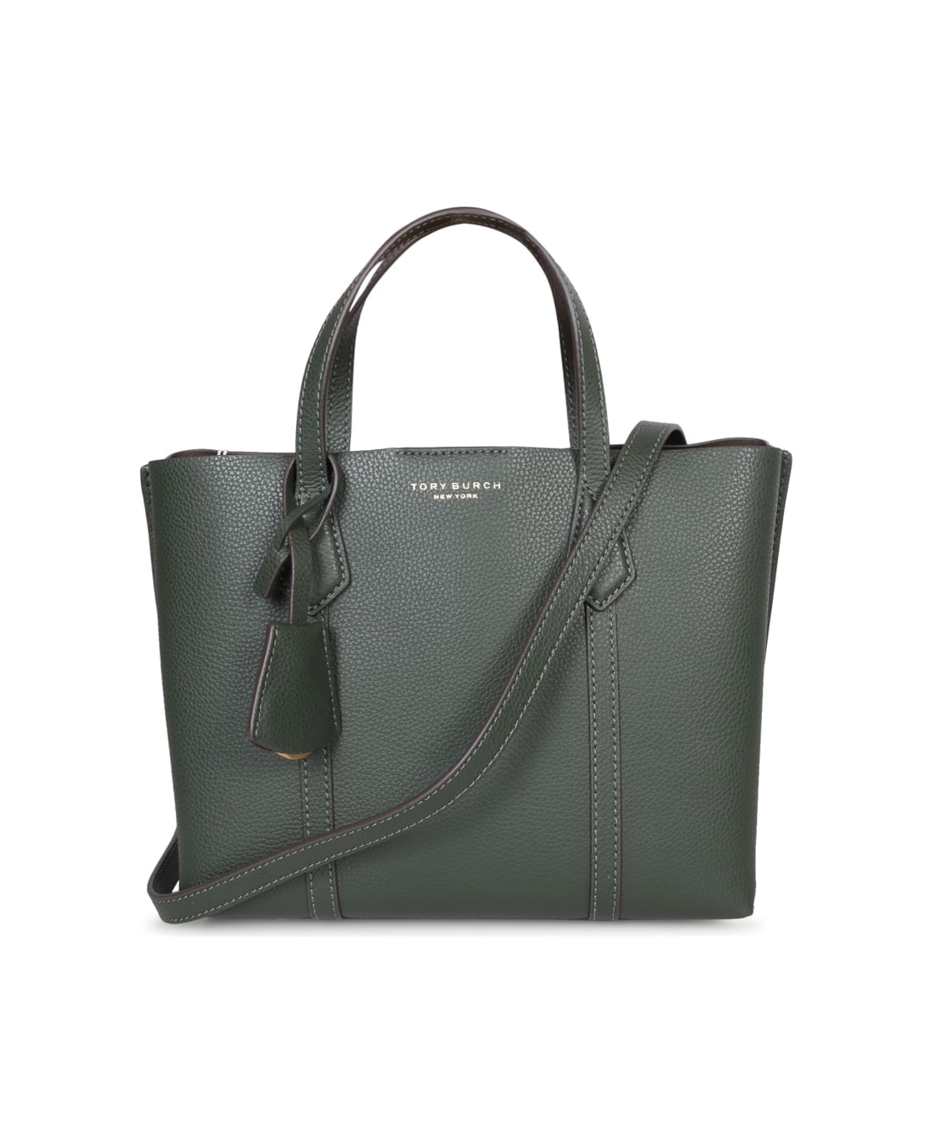 Tory Burch Perry Small Tote Bag Green - Brown