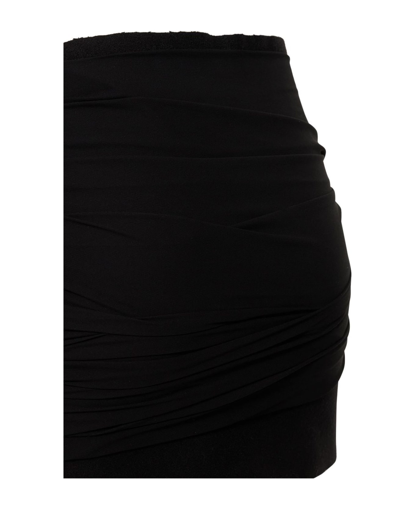 Philosophy di Lorenzo Serafini Black Virgin Wool-cashmere Blend Miniskirt - Black スカート