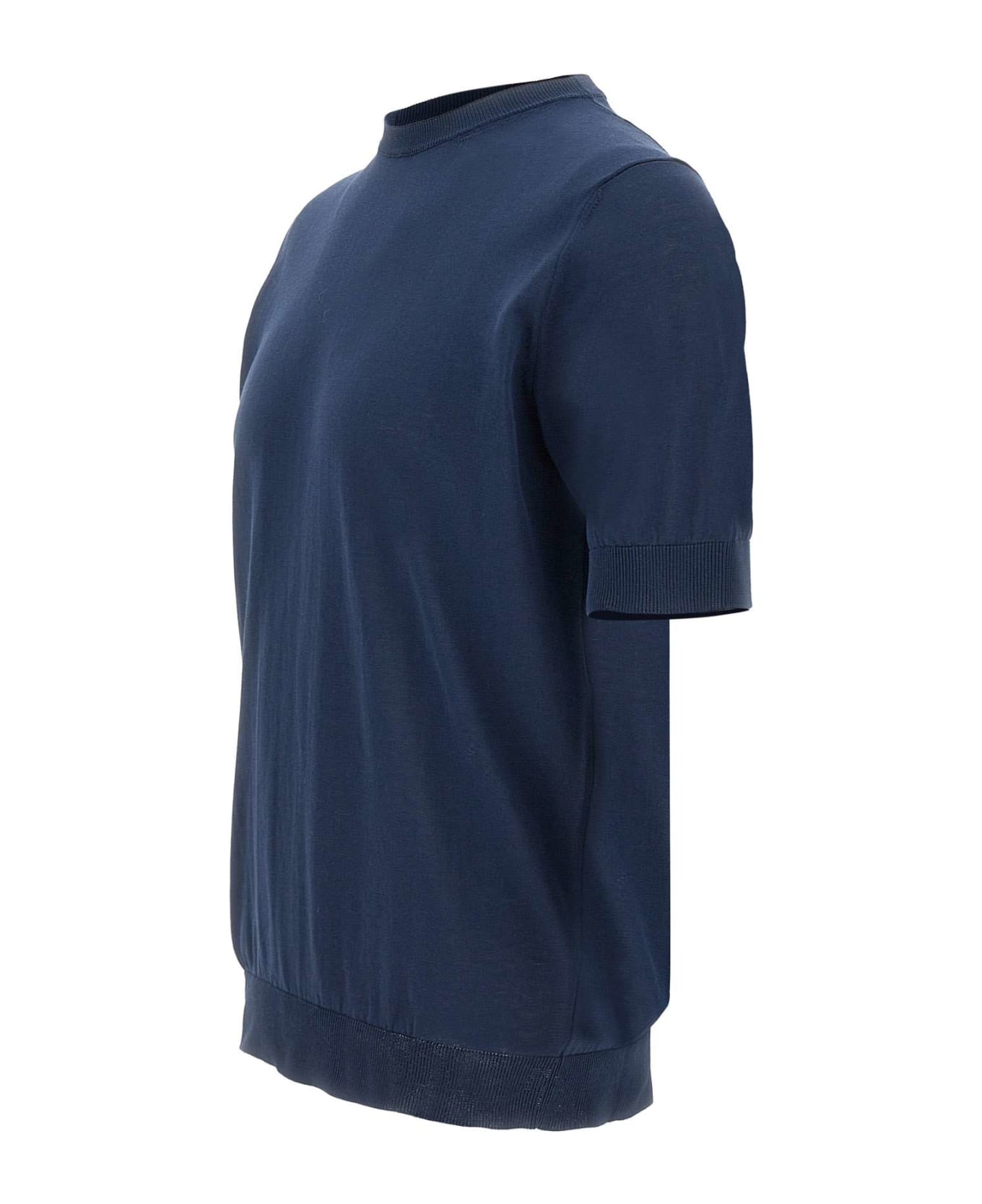 Filippo De Laurentiis Cotton Crepe Sweater - BLUE