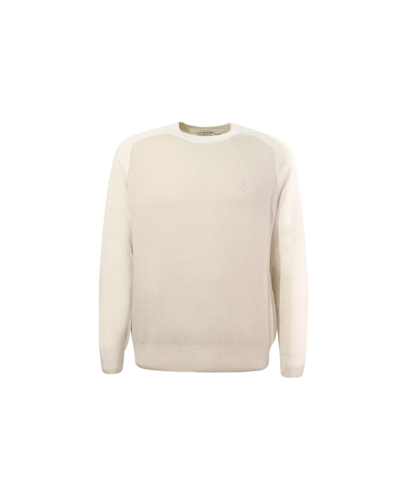 Etro Logo Embroidered Crewneck Knitted Jumper - Beige