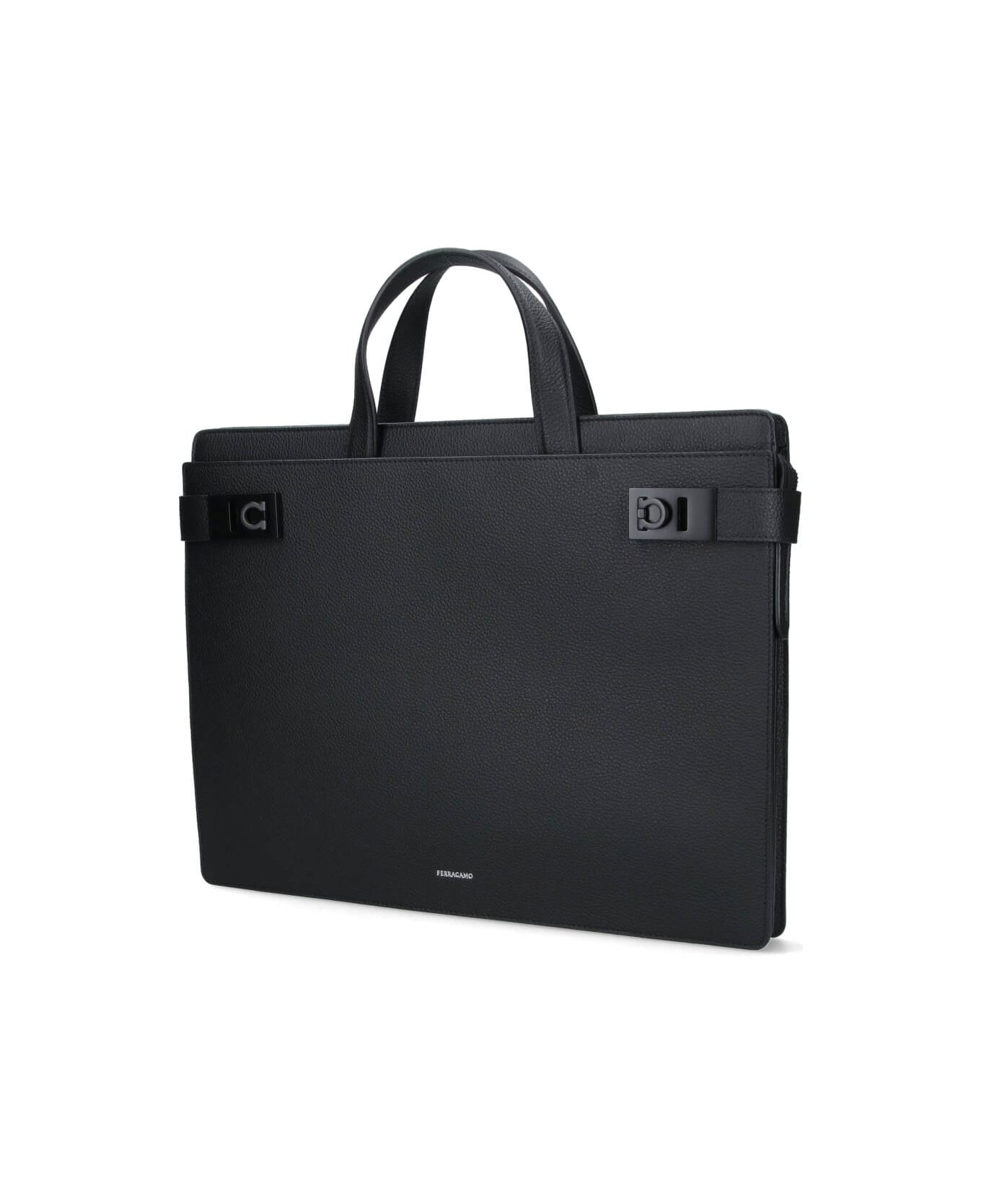 Ferragamo Work Bag "gancini S" - Black  