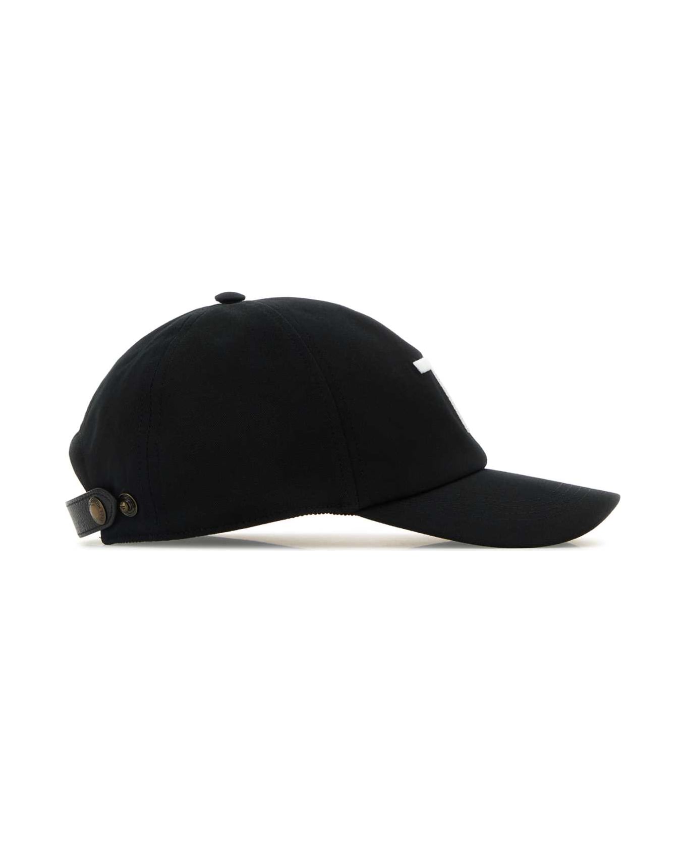 Tom Ford Black Baseball Cap With Logo Embroidery On The Front And Logo Lettering On The Rear In Cotton Man - Black