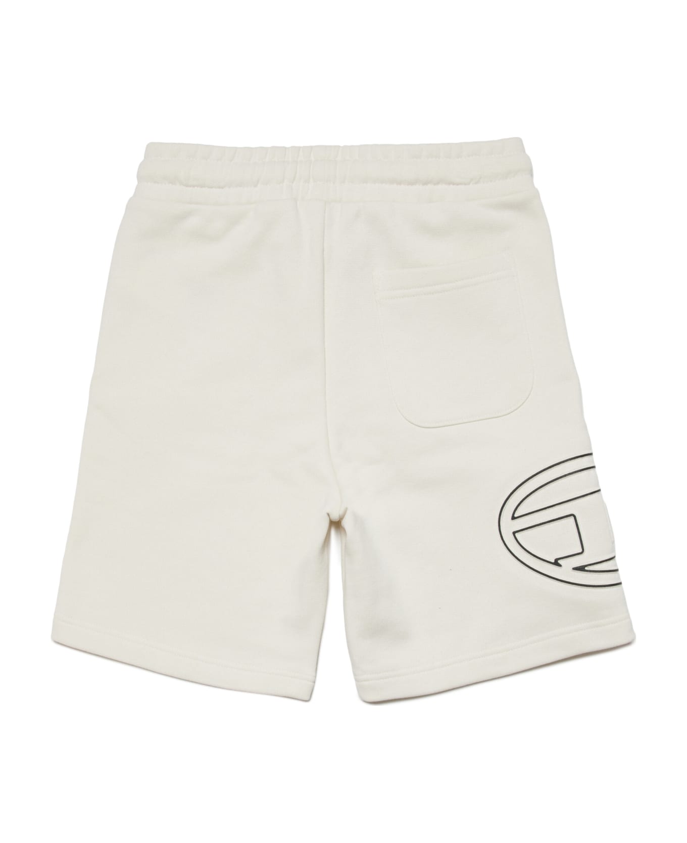 Diesel Pcurvbigoval Shorts Diesel Fleece Shorts With Oval D Logo - Bianco ボトムス