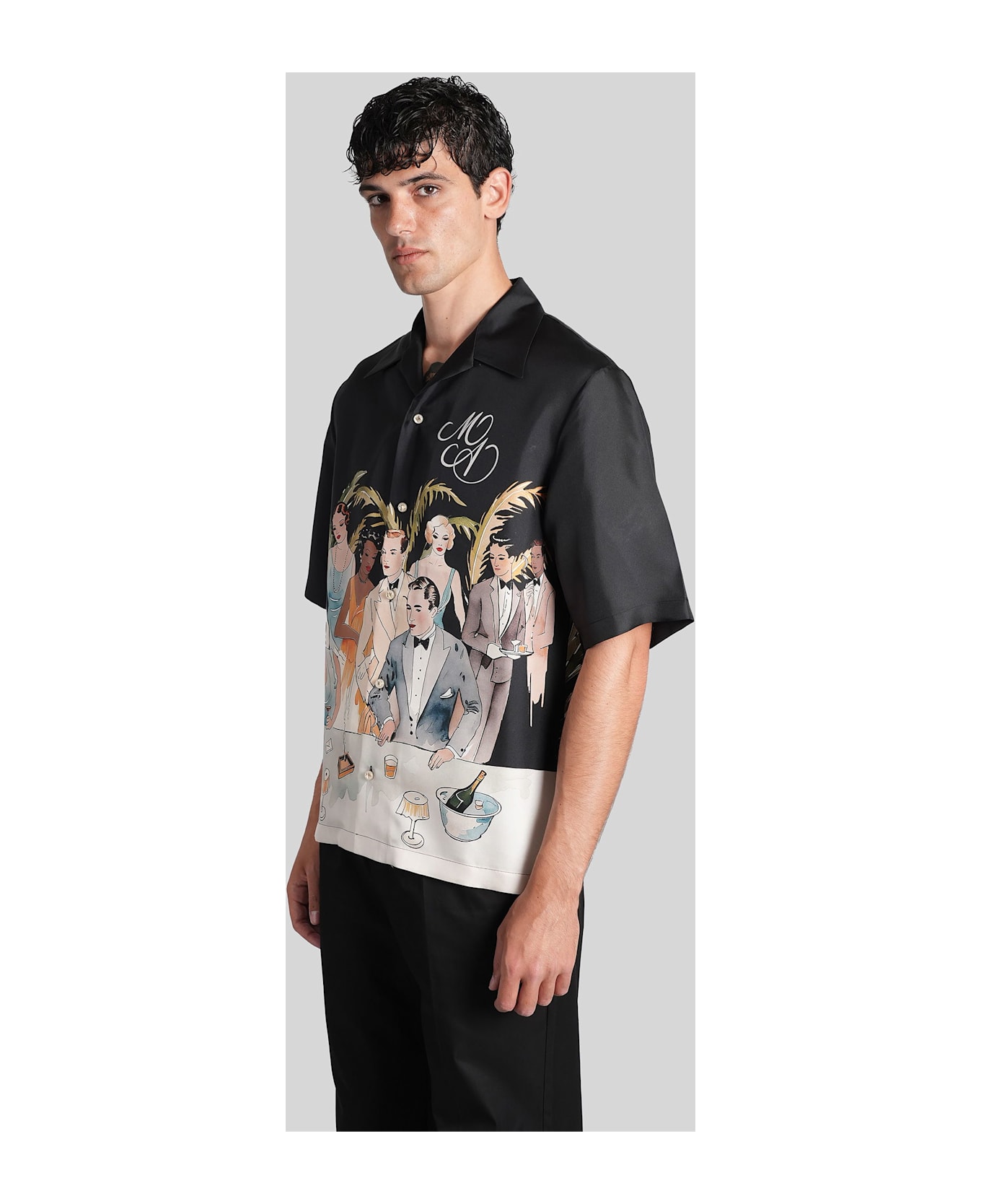 AMIRI Shirt In Black Silk - black