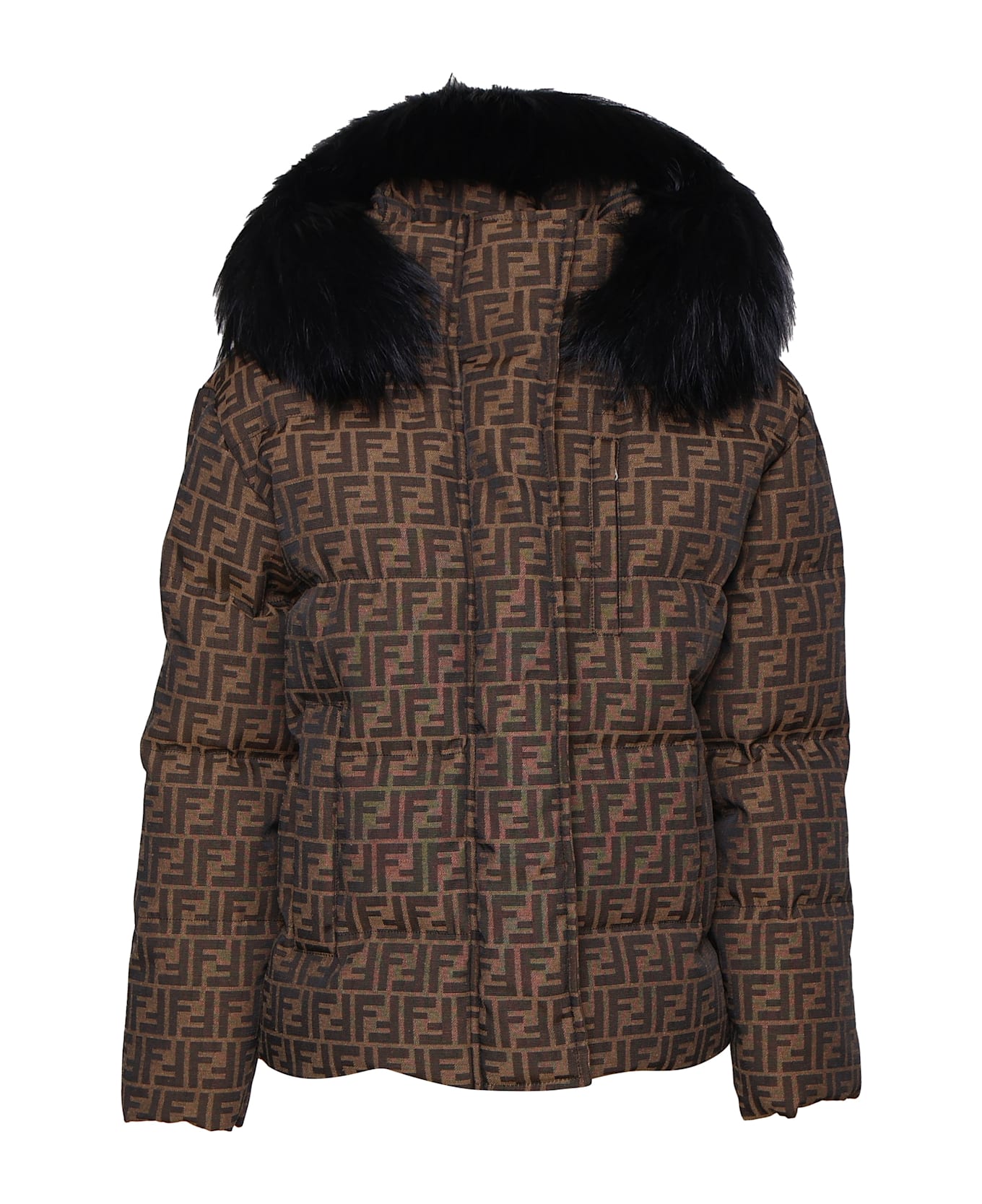 Fendi Ff Ski Down Jacket - W Tobacco