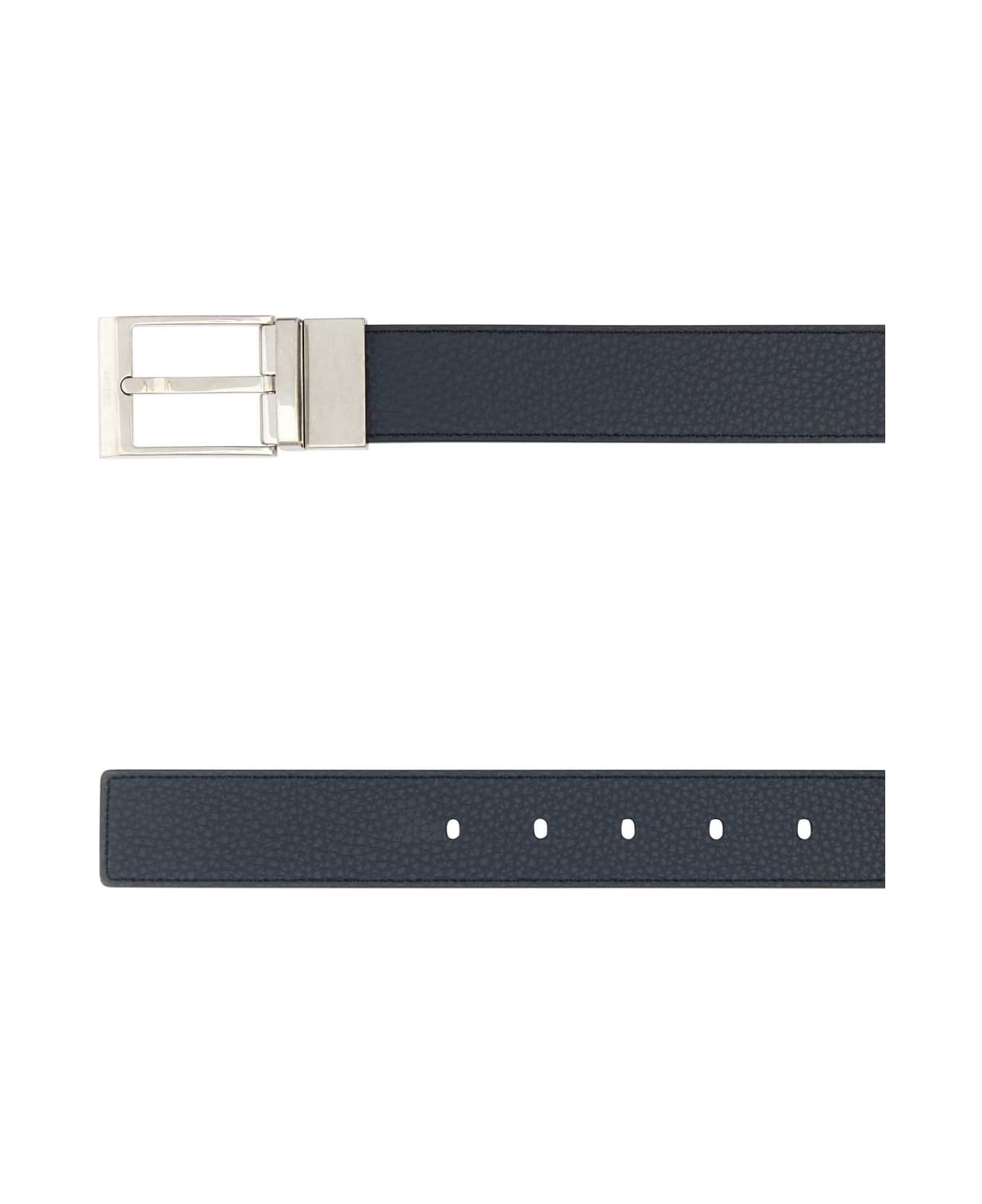 Bally Midnight Blue Leather Reversible Belt - MIDNIGHTBLACKPALL ベルト