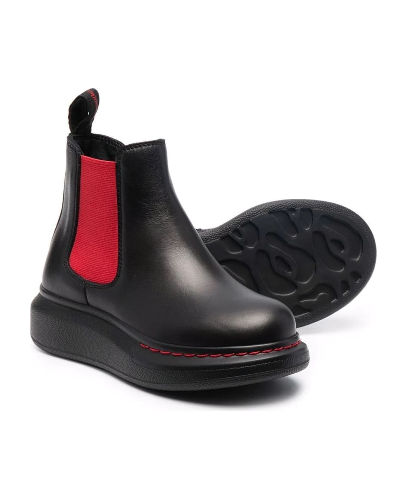 Alexander McQueen Black Leather Ankle Boots - BLACK