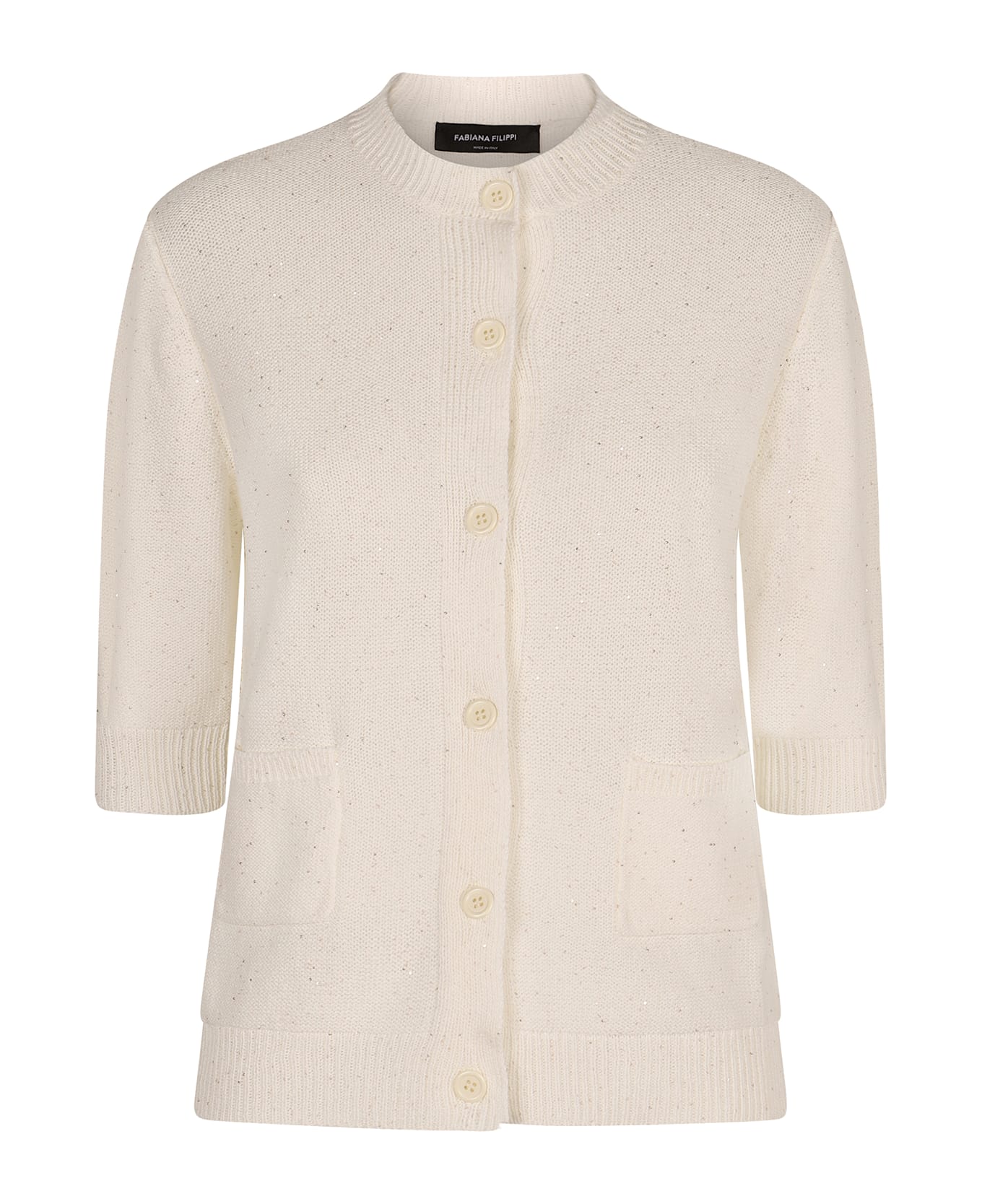 Fabiana Filippi Cotton And Linen Cardigan - White