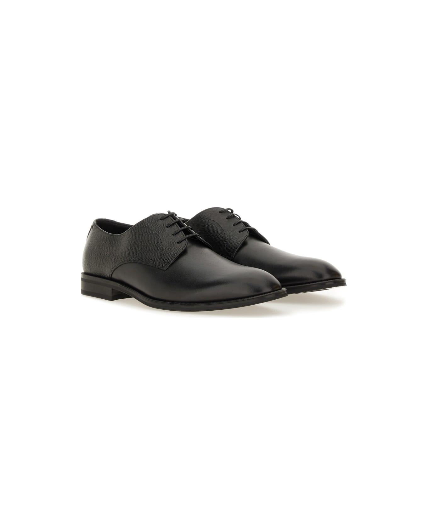 Hugo Boss Leather "derby" Loafer - BLACK
