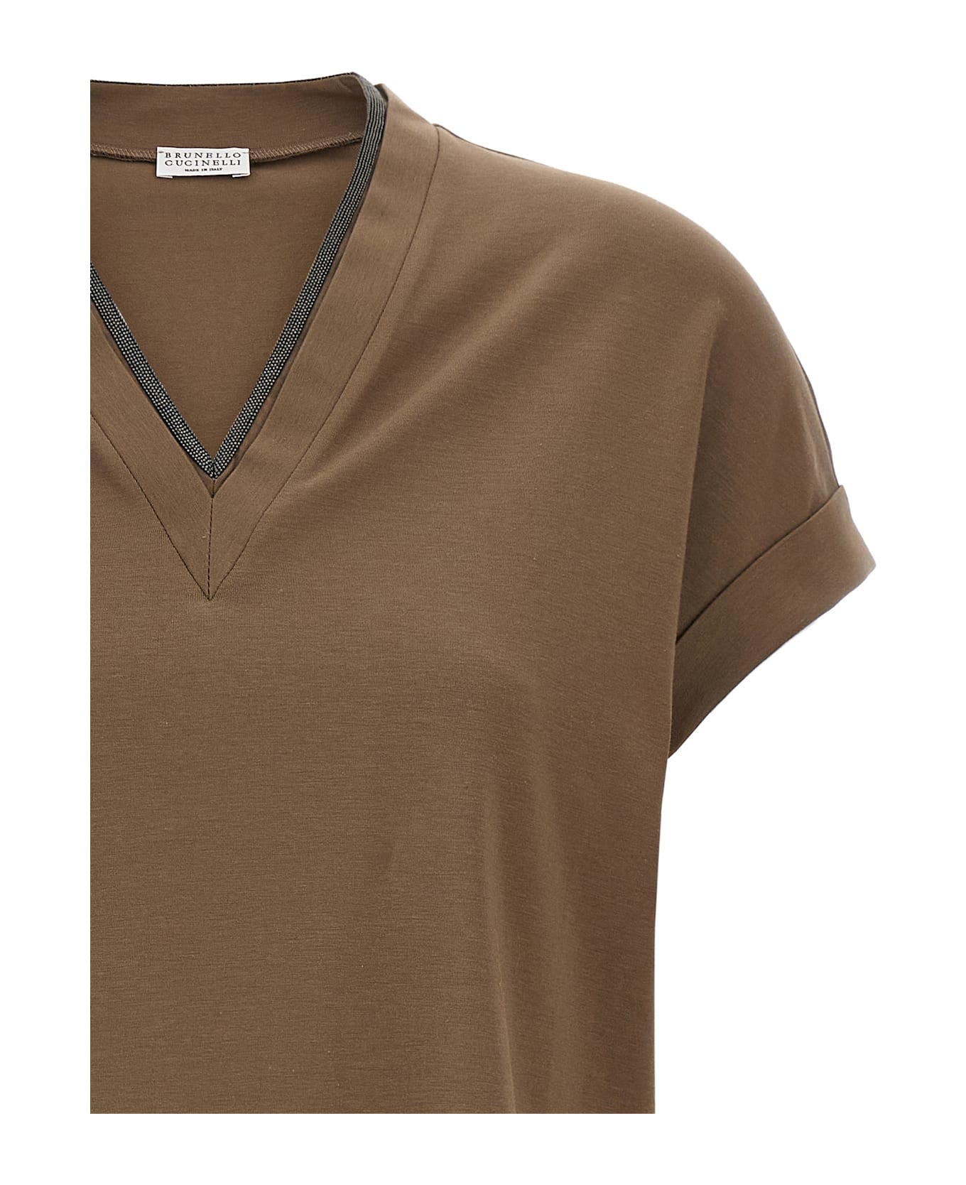 Brunello Cucinelli T-shirt Monile - Brown