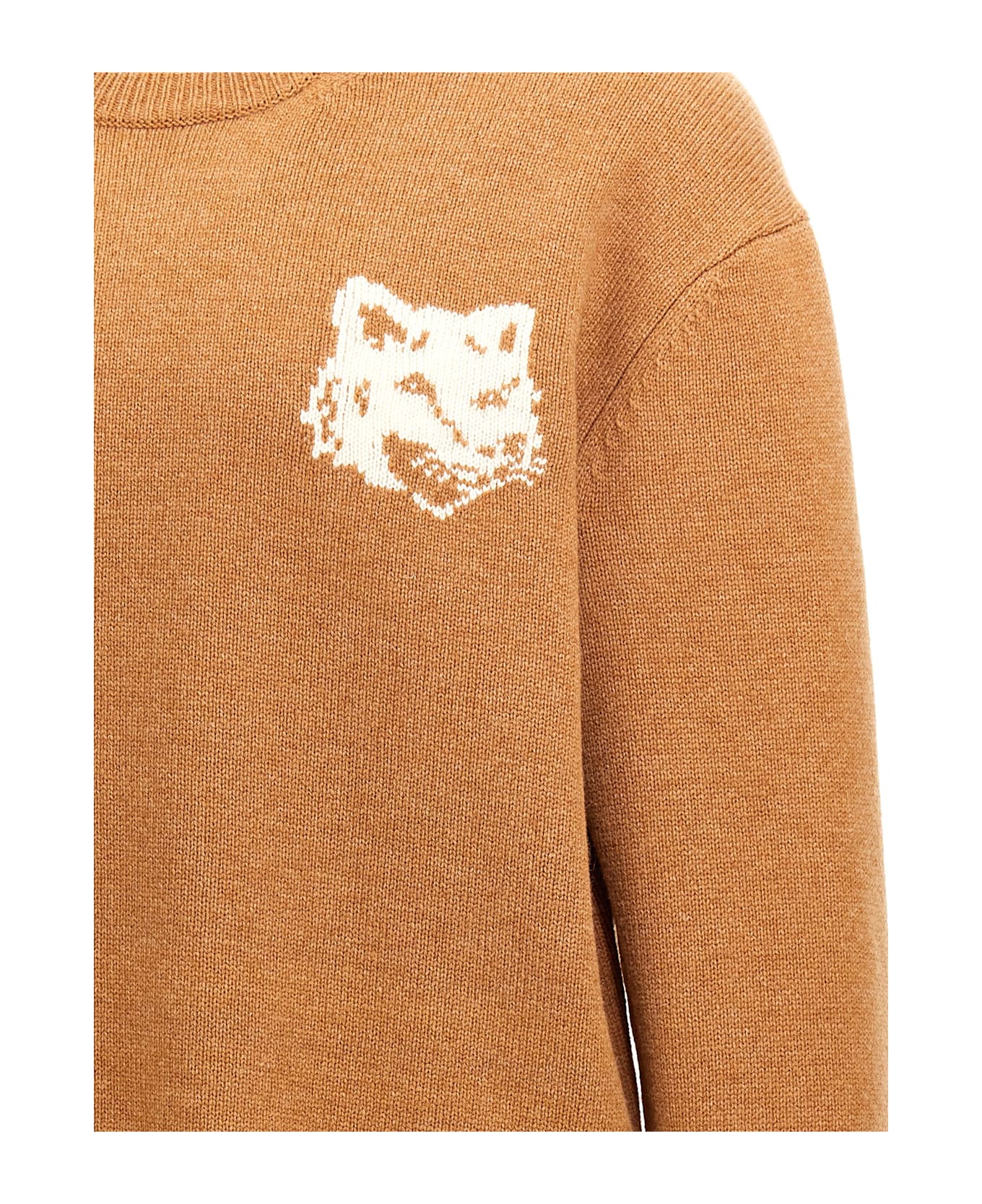 Maison Kitsuné 
fox Head
 Sweater - Brown