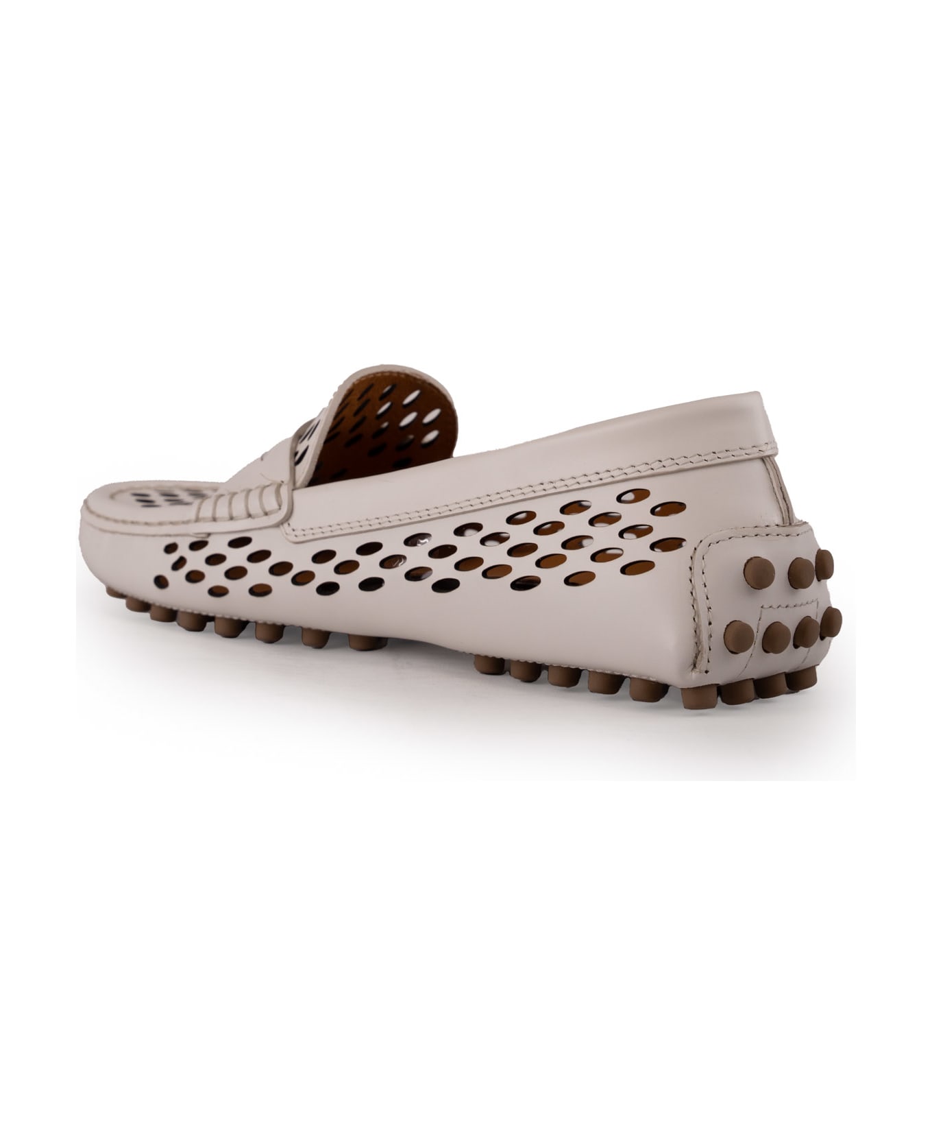 Tod
s Perforated Leather Loafers - CREMA フラットシューズ