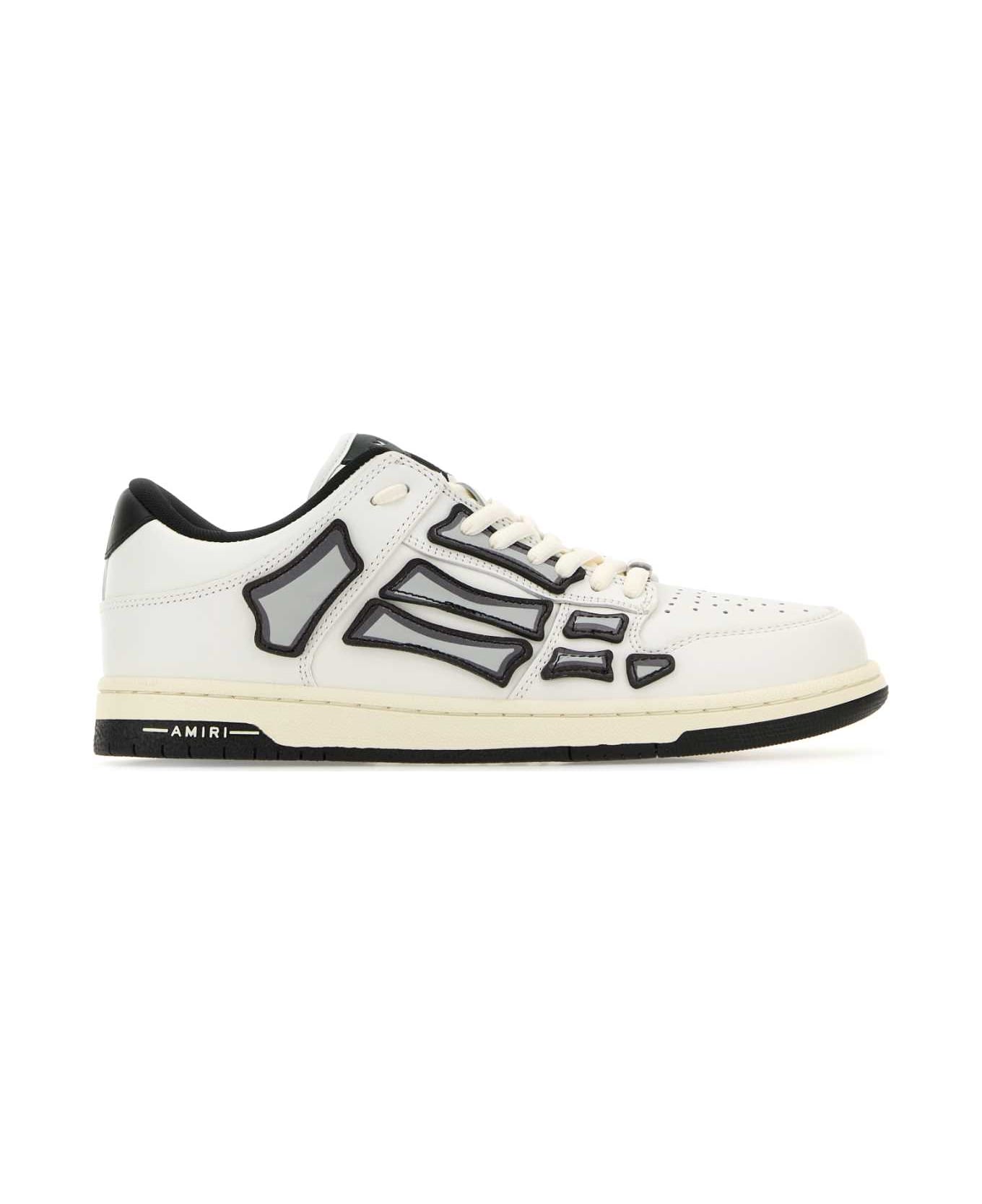 AMIRI White Leather Skel Sneakers - WHITEBLACK