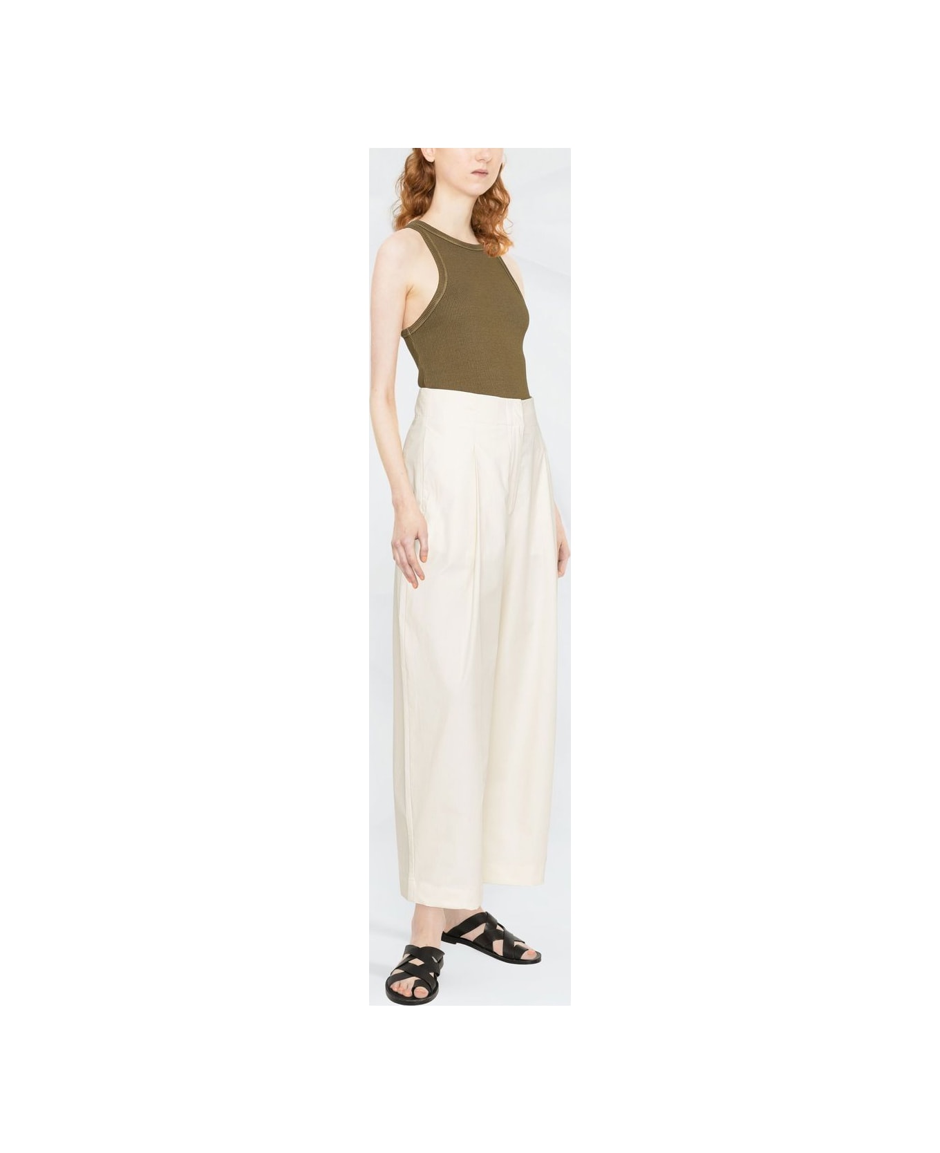 Studio Nicholson Cotton Wide-leg Trousers - Beige