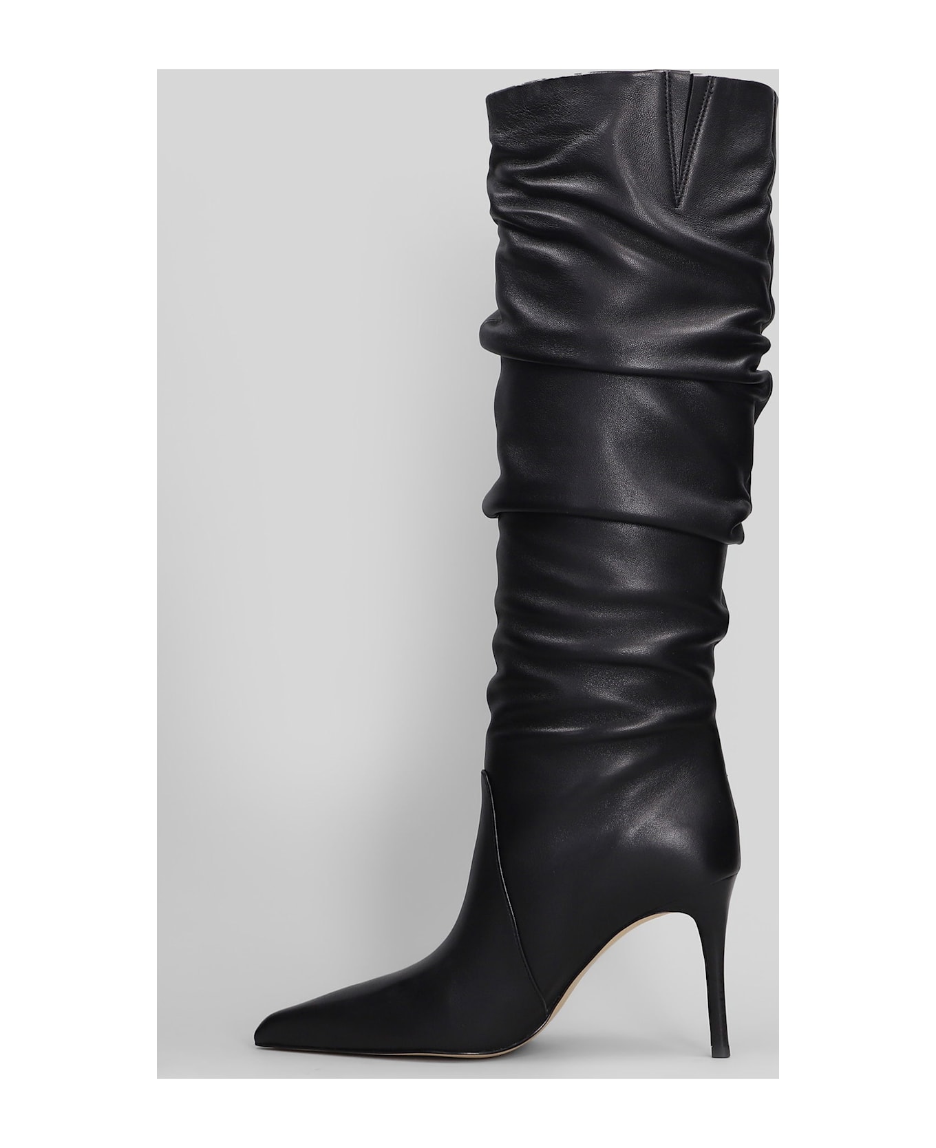 Michael Kors Dawn Heeled High Heels Boots In Black Leather - black