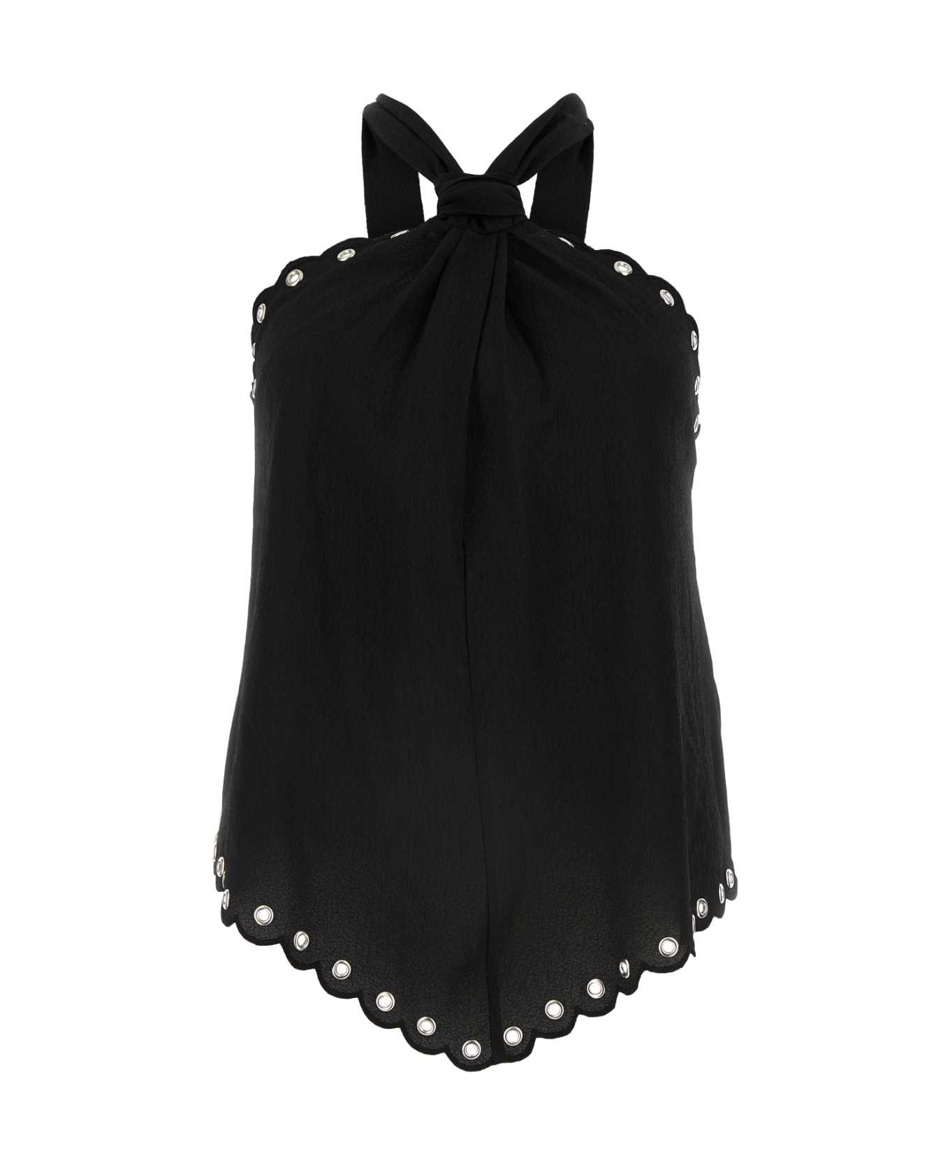 Isabel Marant Black Crepe Tecles Top - BLACK