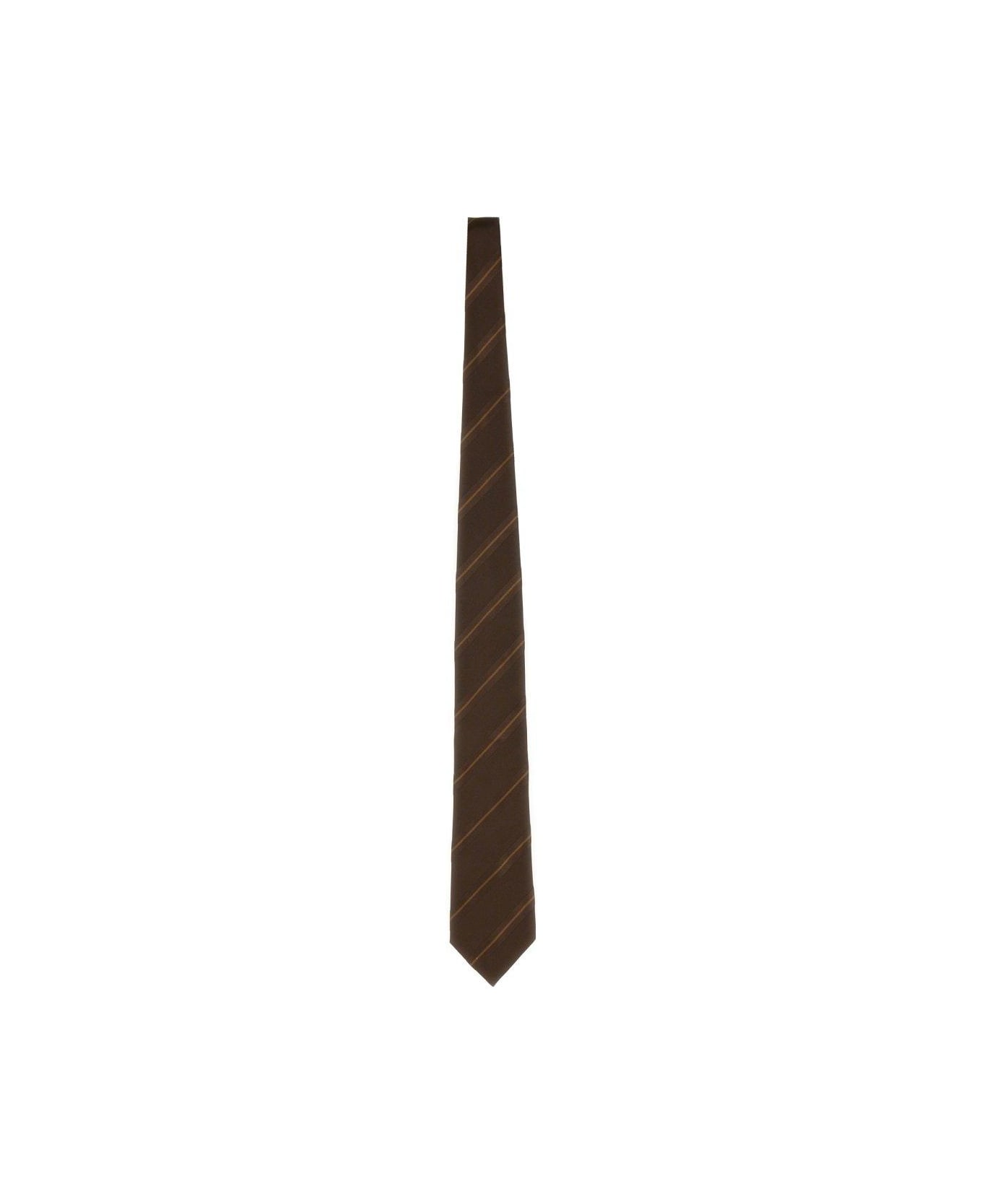 Tom Ford Striped Tie - BROWN