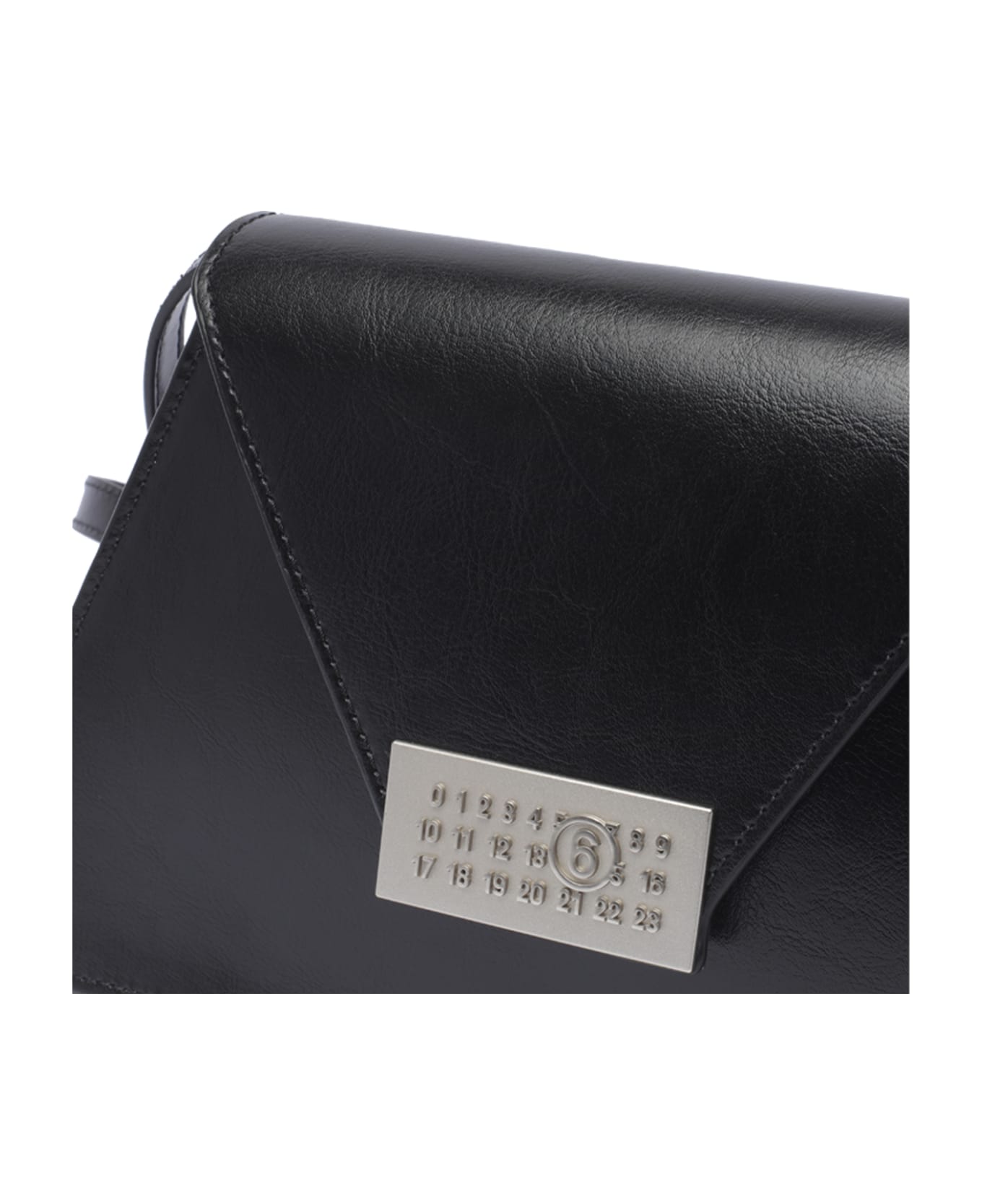 MM6 Maison Margiela Numeric Plaque Medium Shoulder Bag - Black