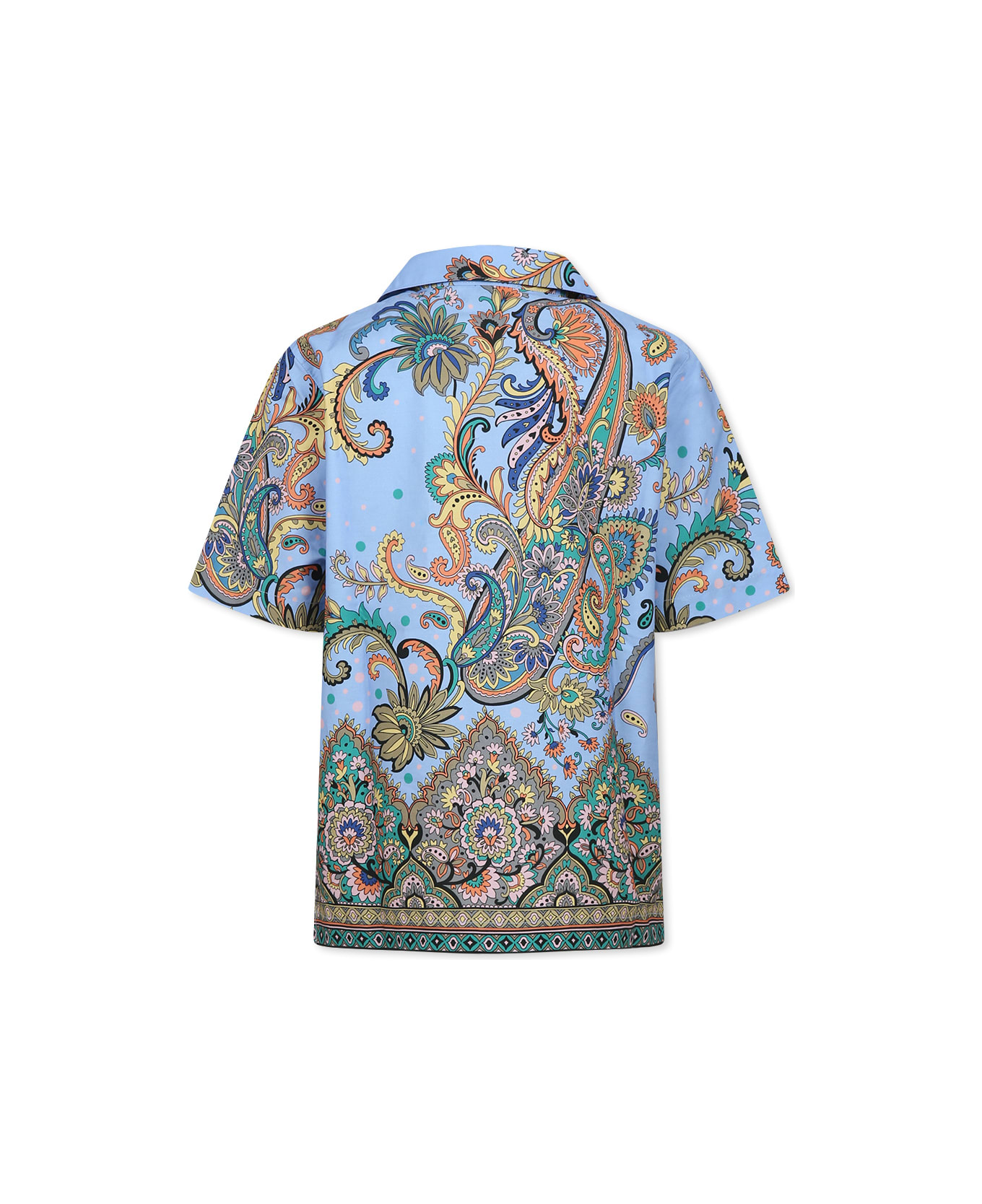 Etro Light Blue Shirt For Boy With Paisley Print - Light Blue