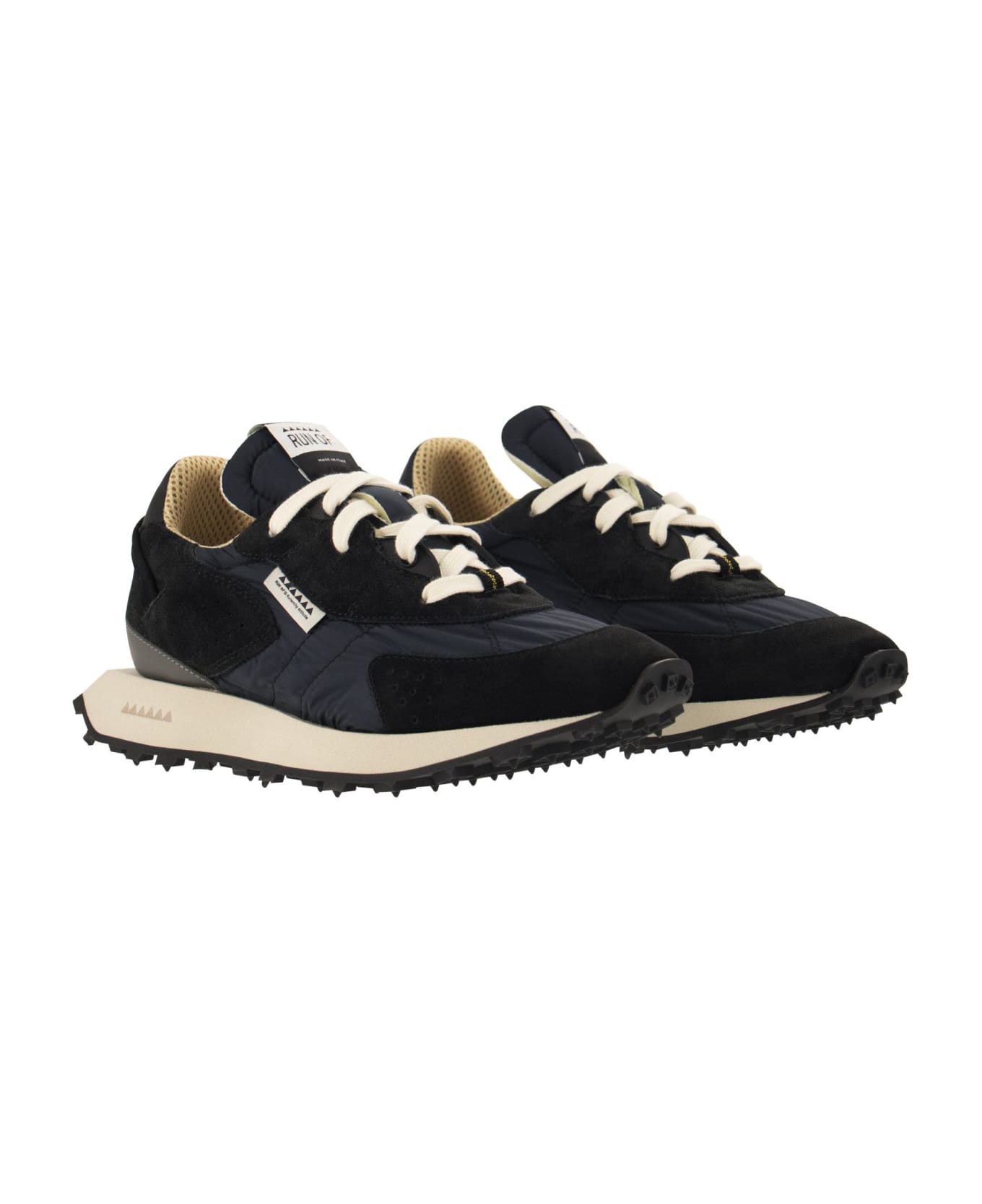 RUN OF Kripto M - Suede And Nylon Trainers - Blue スニーカー
