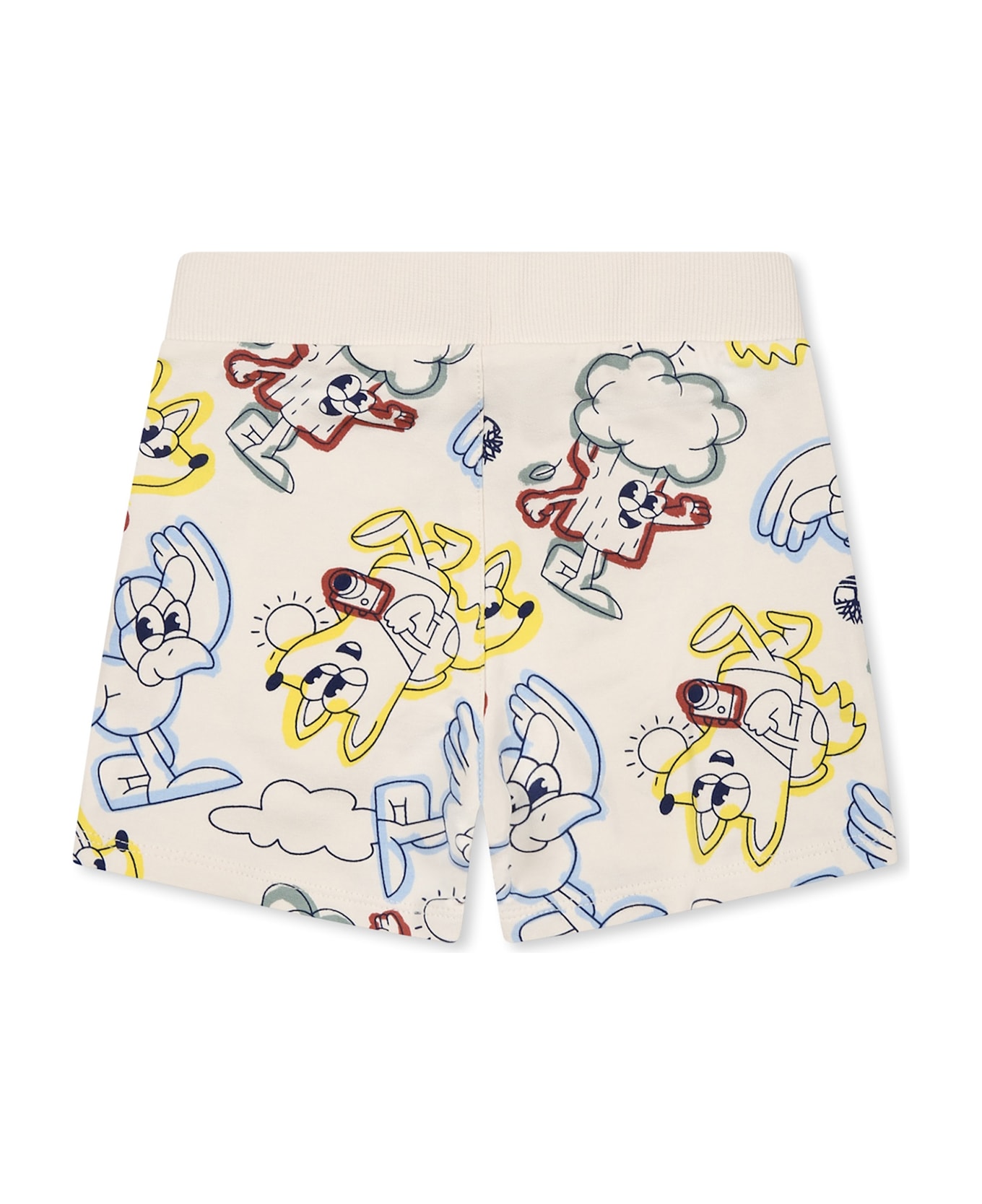 Timberland Ivory Shorts For Baby Boy With Print - Ivory