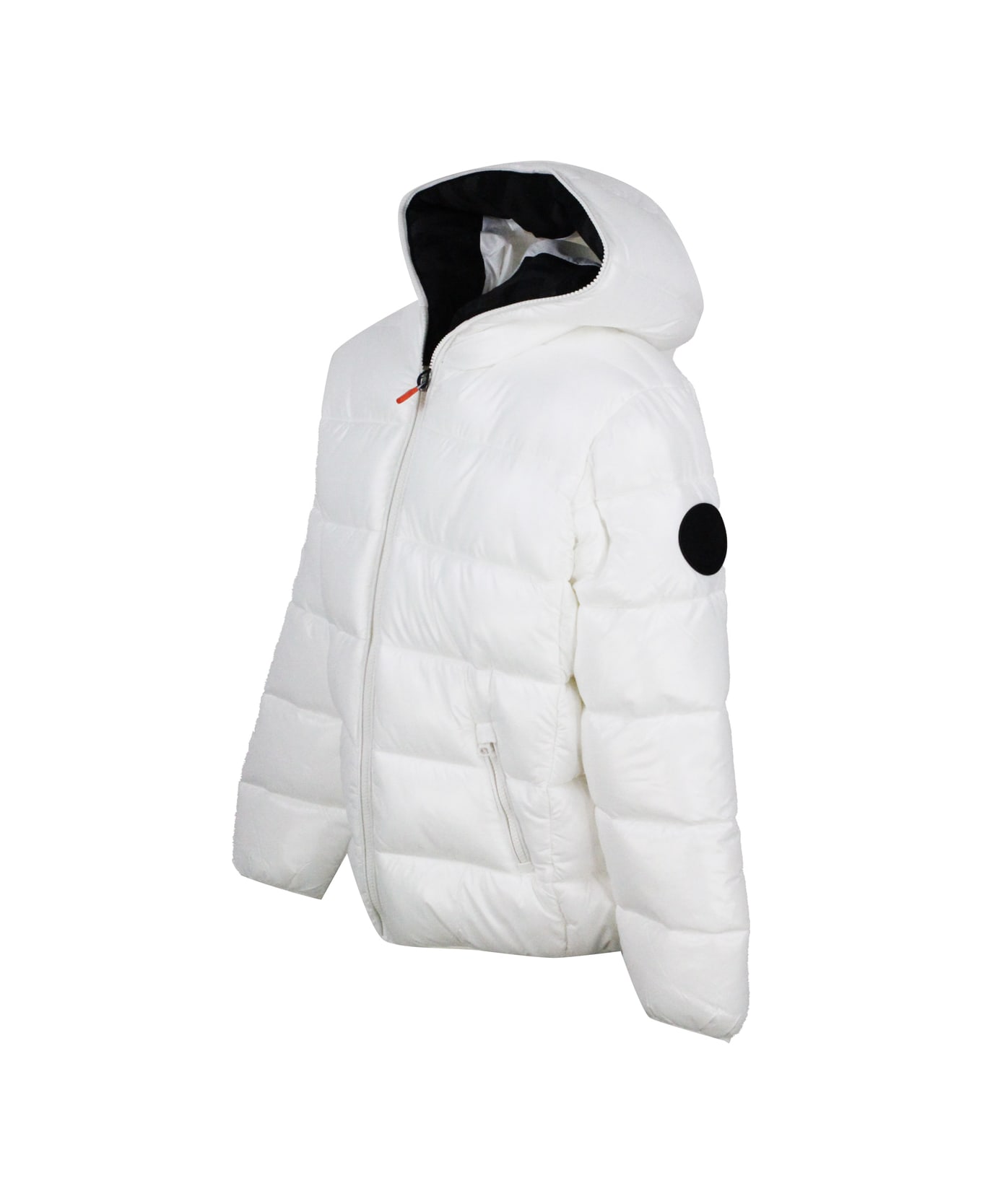 Save the Duck Kate Hooded Down Jacket With Animal Free Padding With Animal Free Padding With Zip Closure And Logo On The Sleeve - White