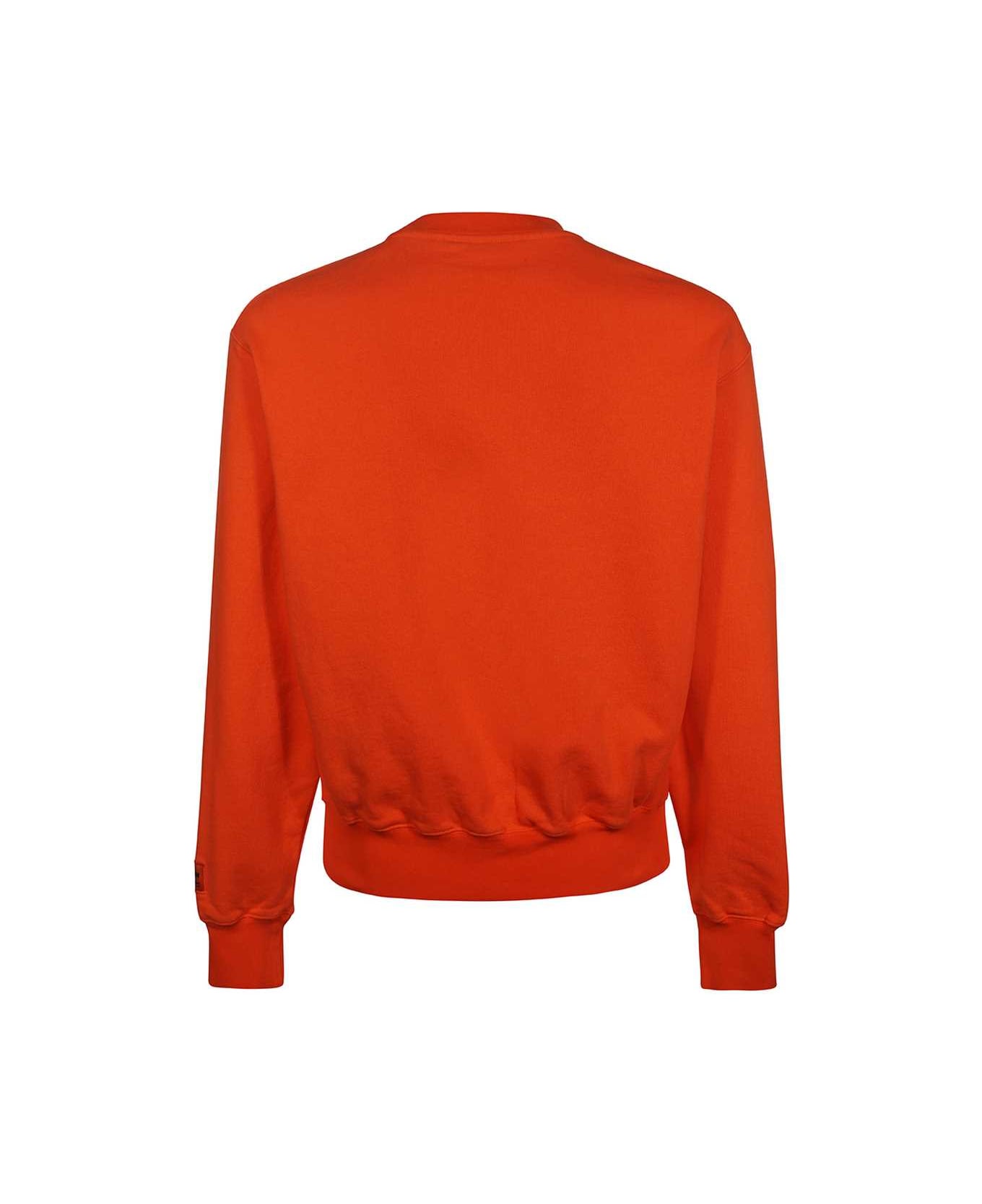 HERON PRESTON Cotton Crew-neck Sweatshirt - Orange