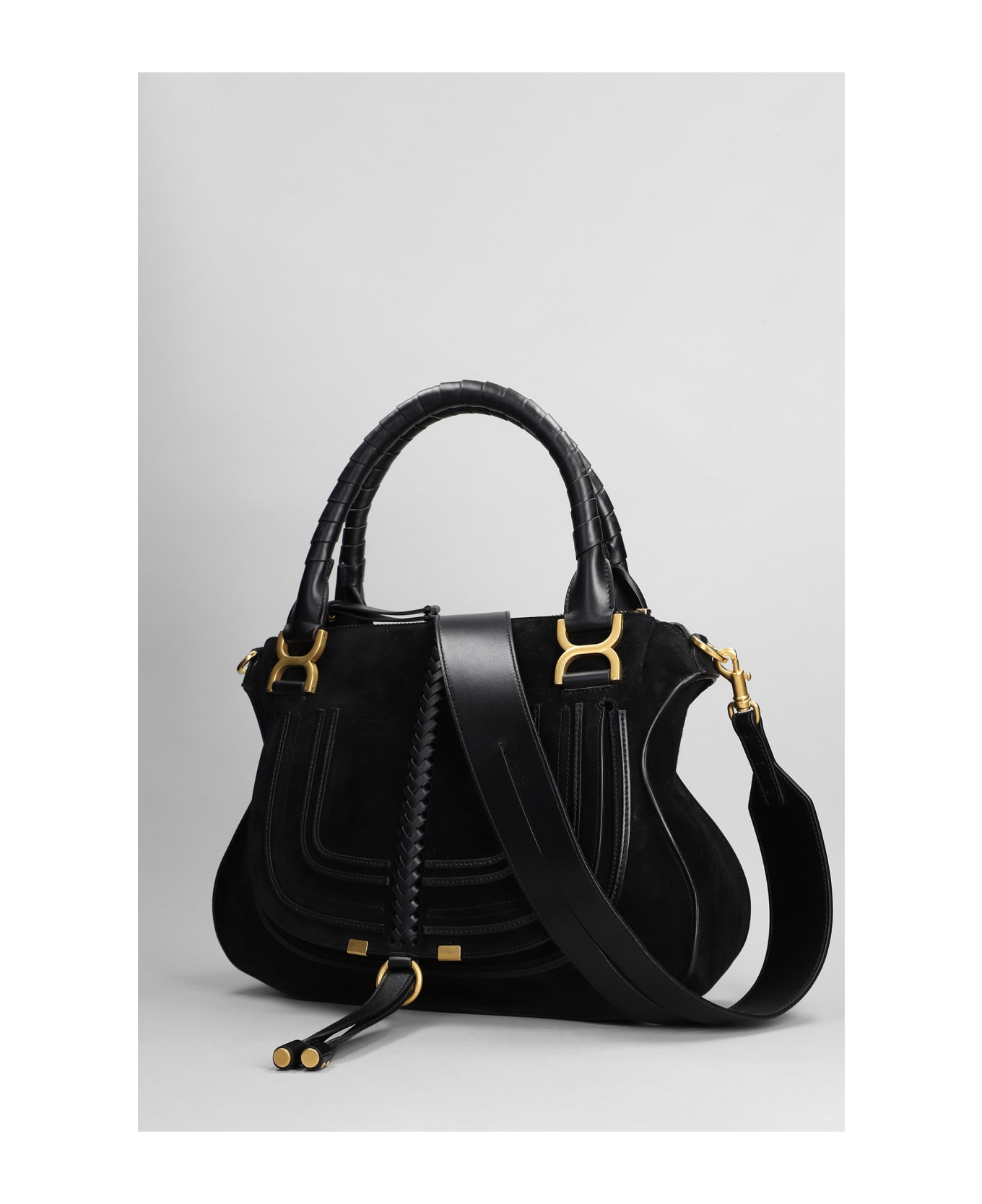 Chloé Mercie Shoulder Bag In Black Leather - black