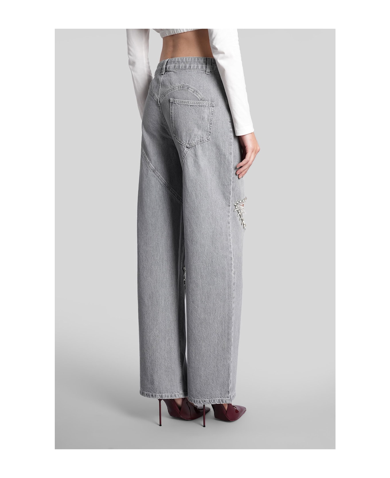 AREA Jeans In Grey Denim - grey