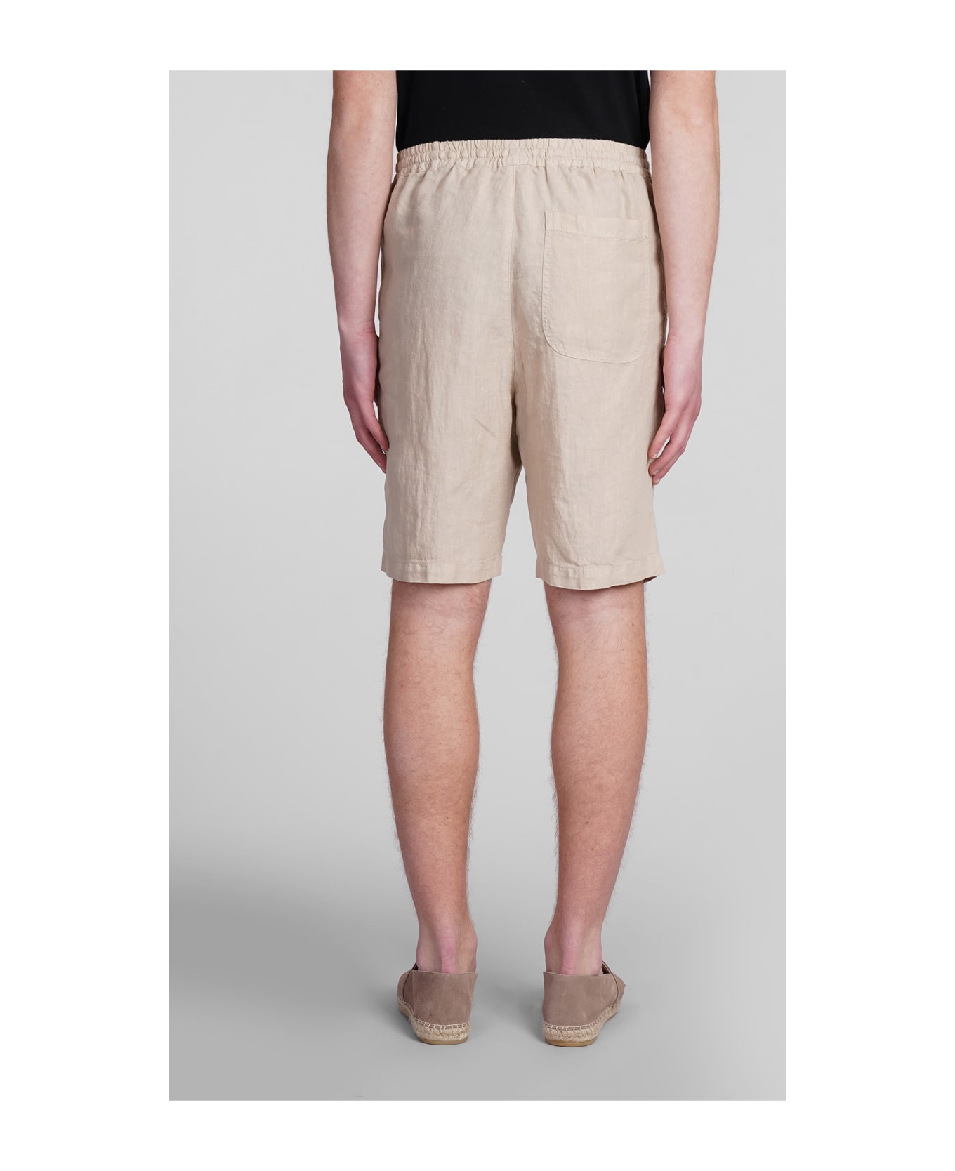 120% Lino Shorts In Beige Linen - Nut