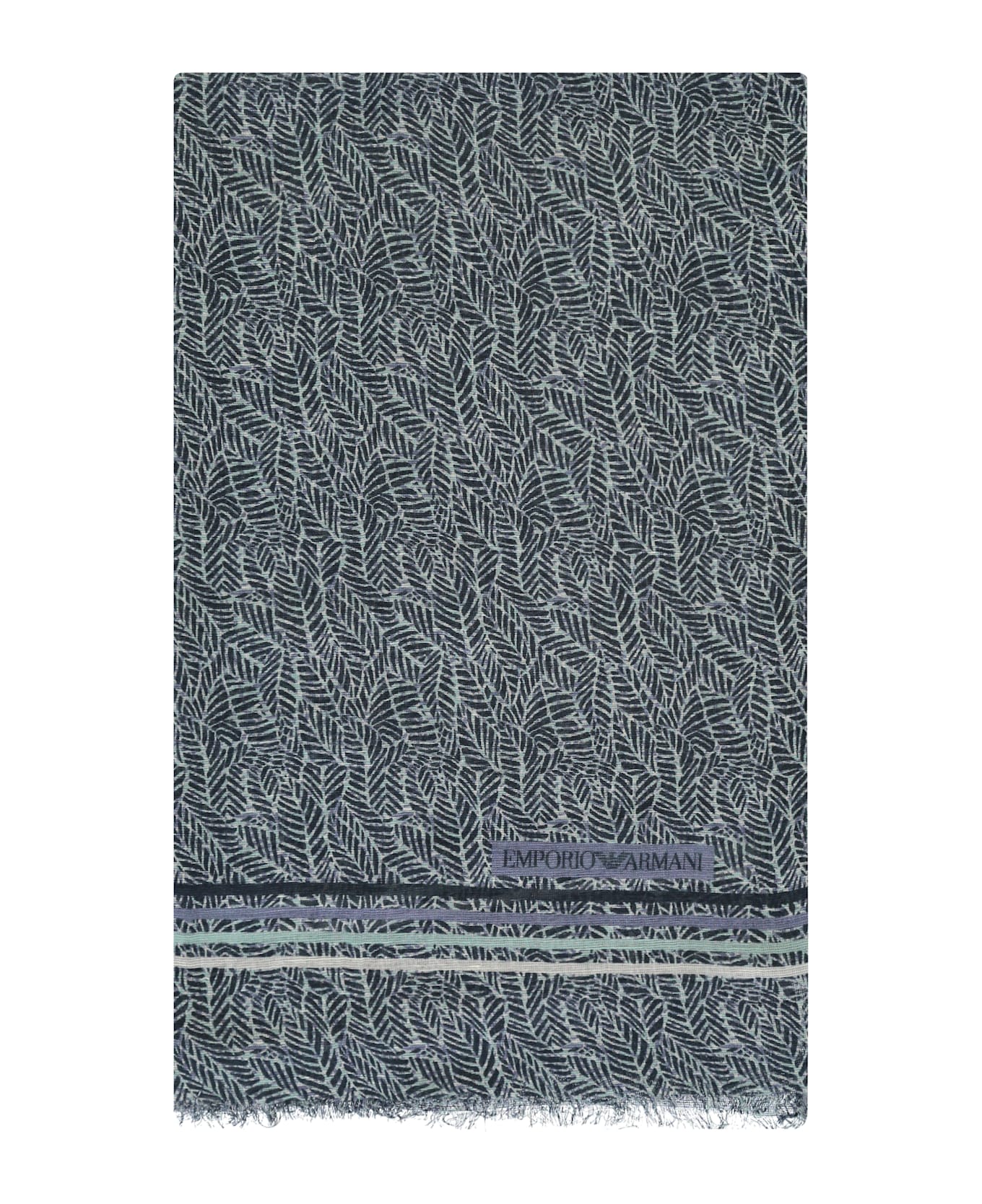 Emporio Armani Printed Scarf - blue