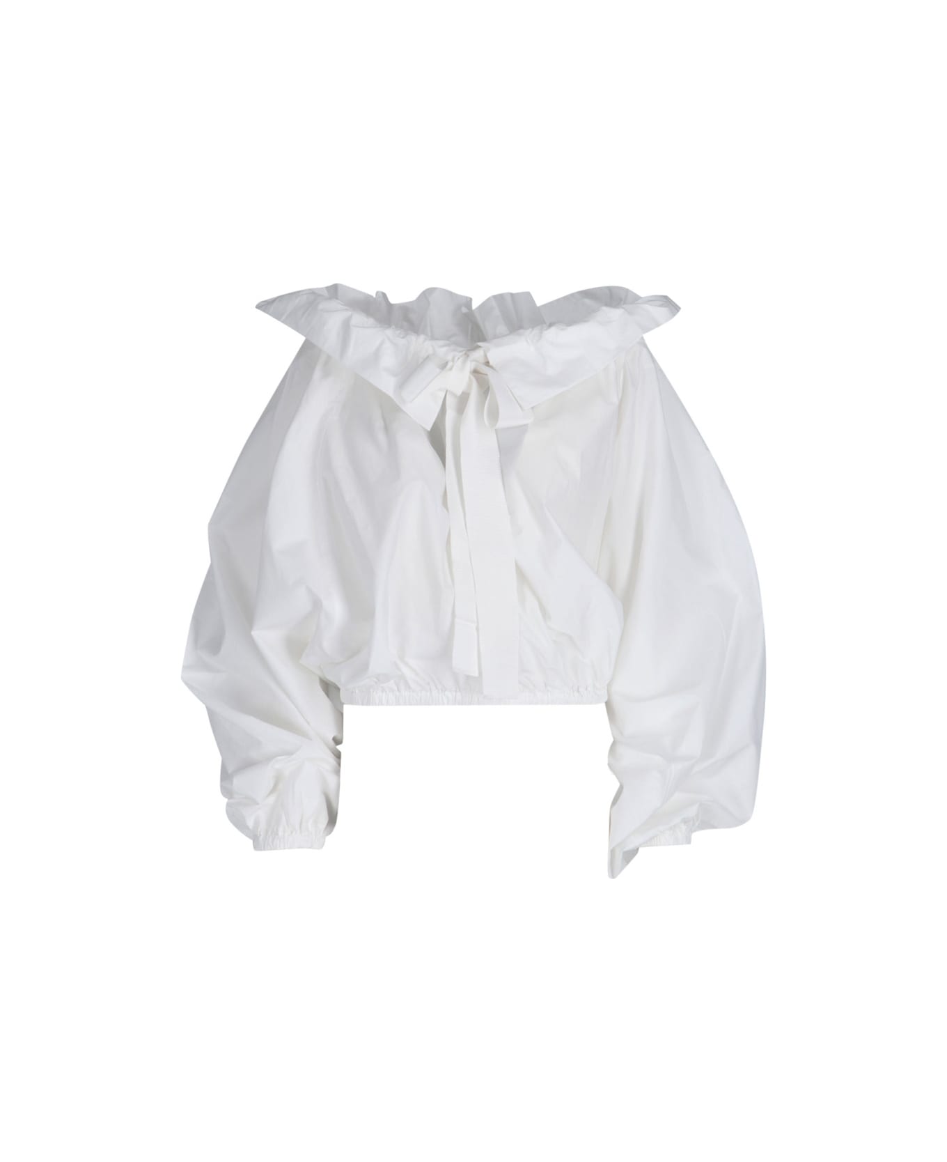 Patou Puff Sleeve Top - White ブラウス