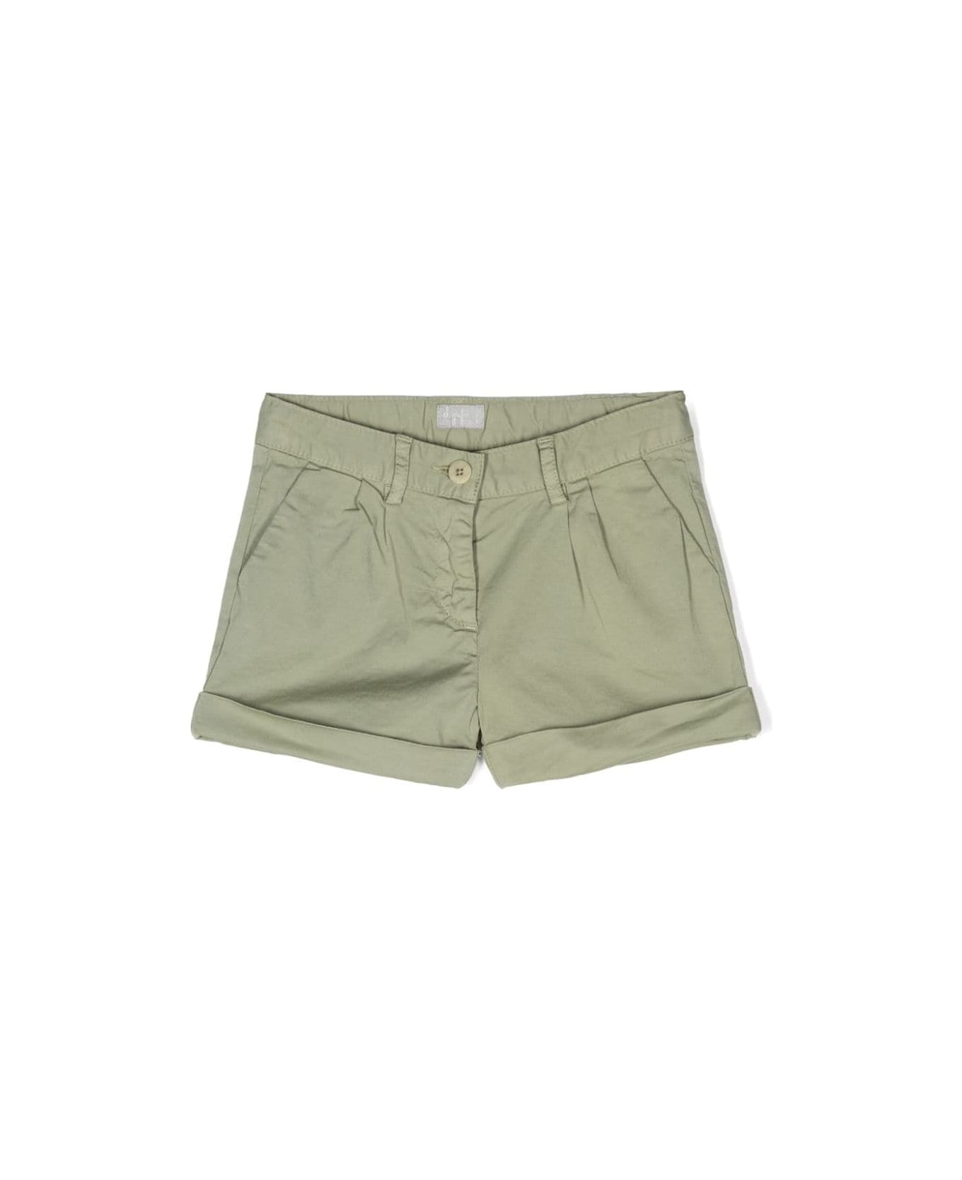 Il Gufo Shorts In Sage Green Stretch Gabardine - Green