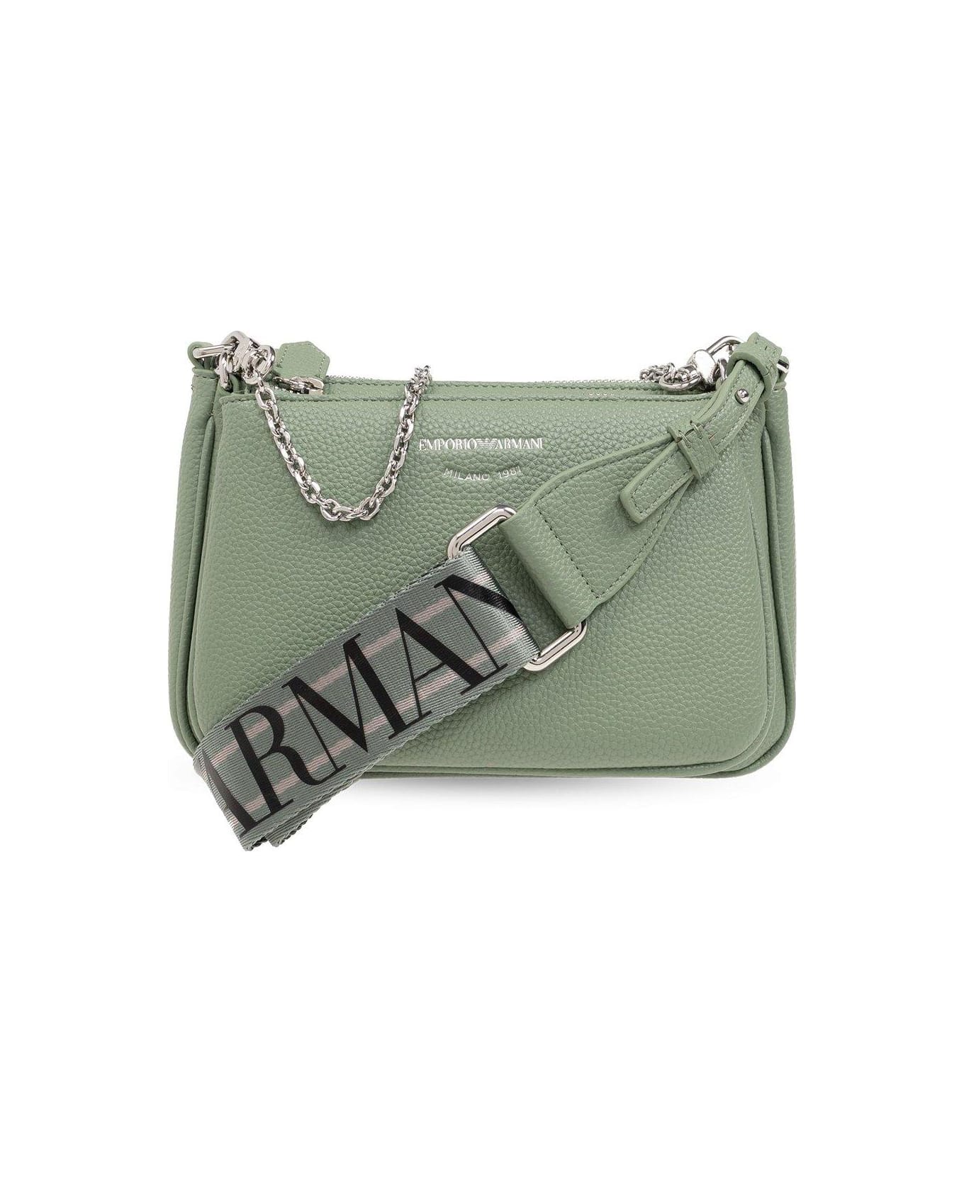 Emporio Armani Shoulder Bag With Logo - Green ショルダーバッグ