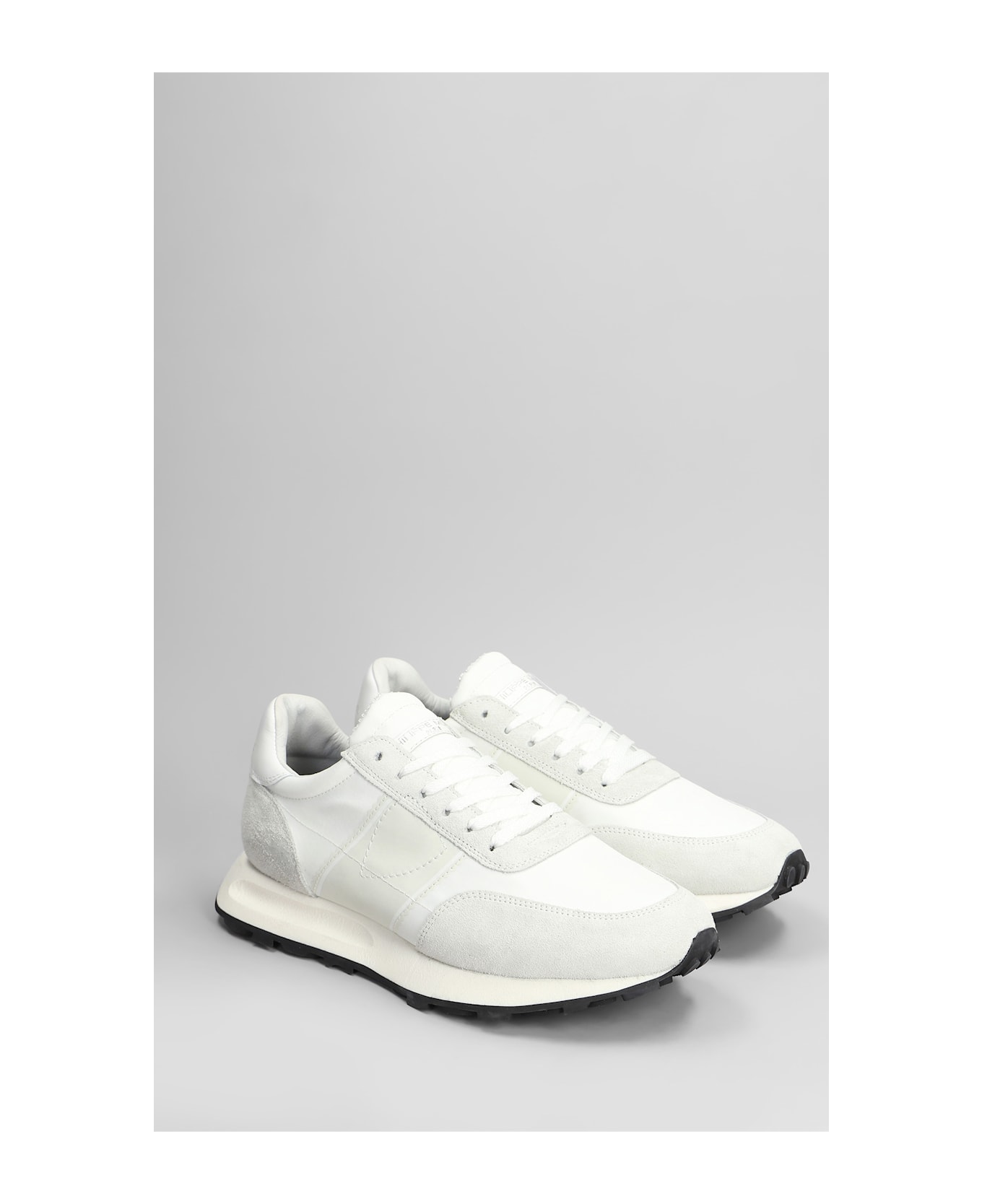 Philippe Model Tour Low Sneakers In White Suede And Fabric - white